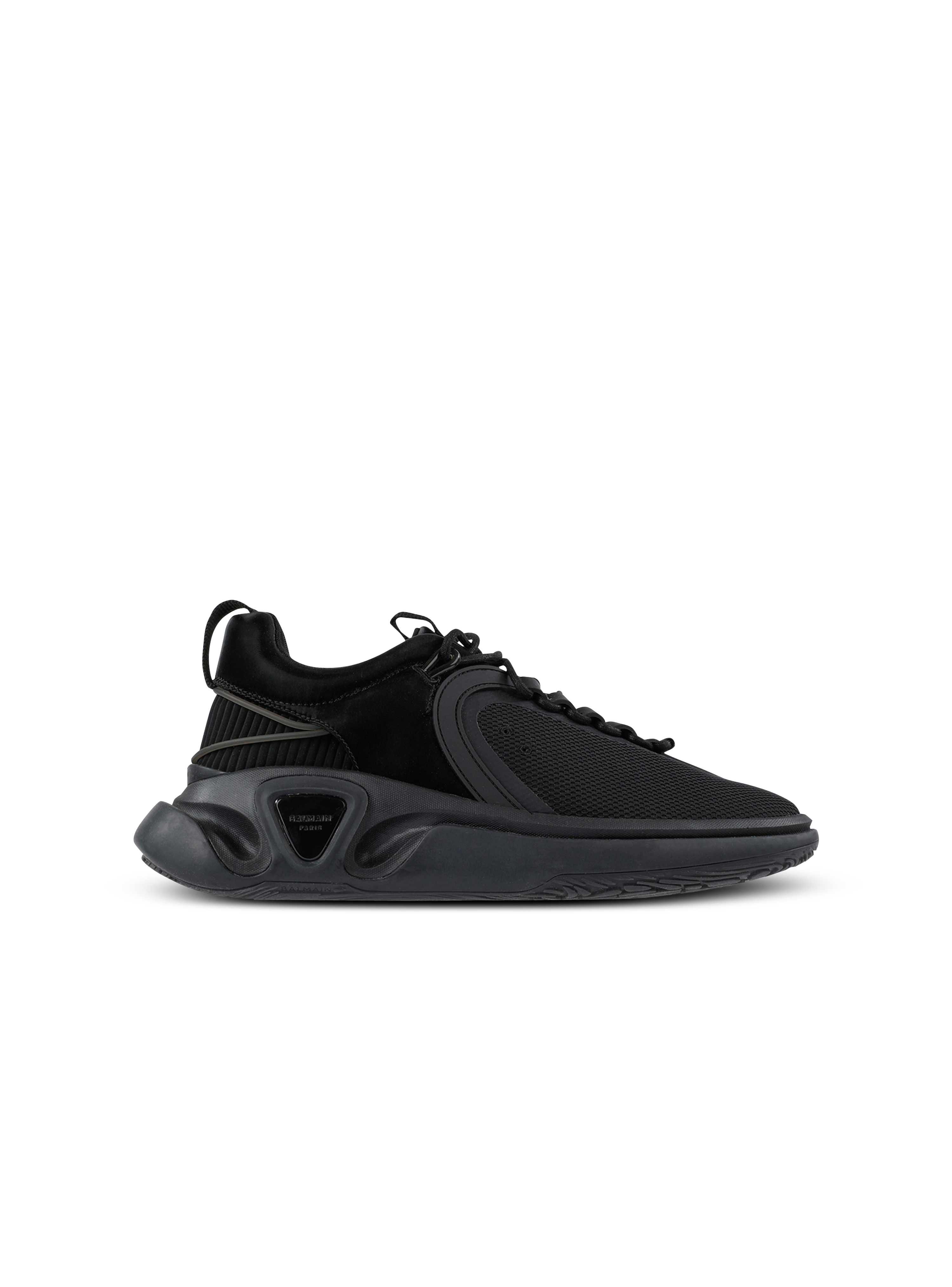 B-Runner 反光材质与网面运动鞋, black