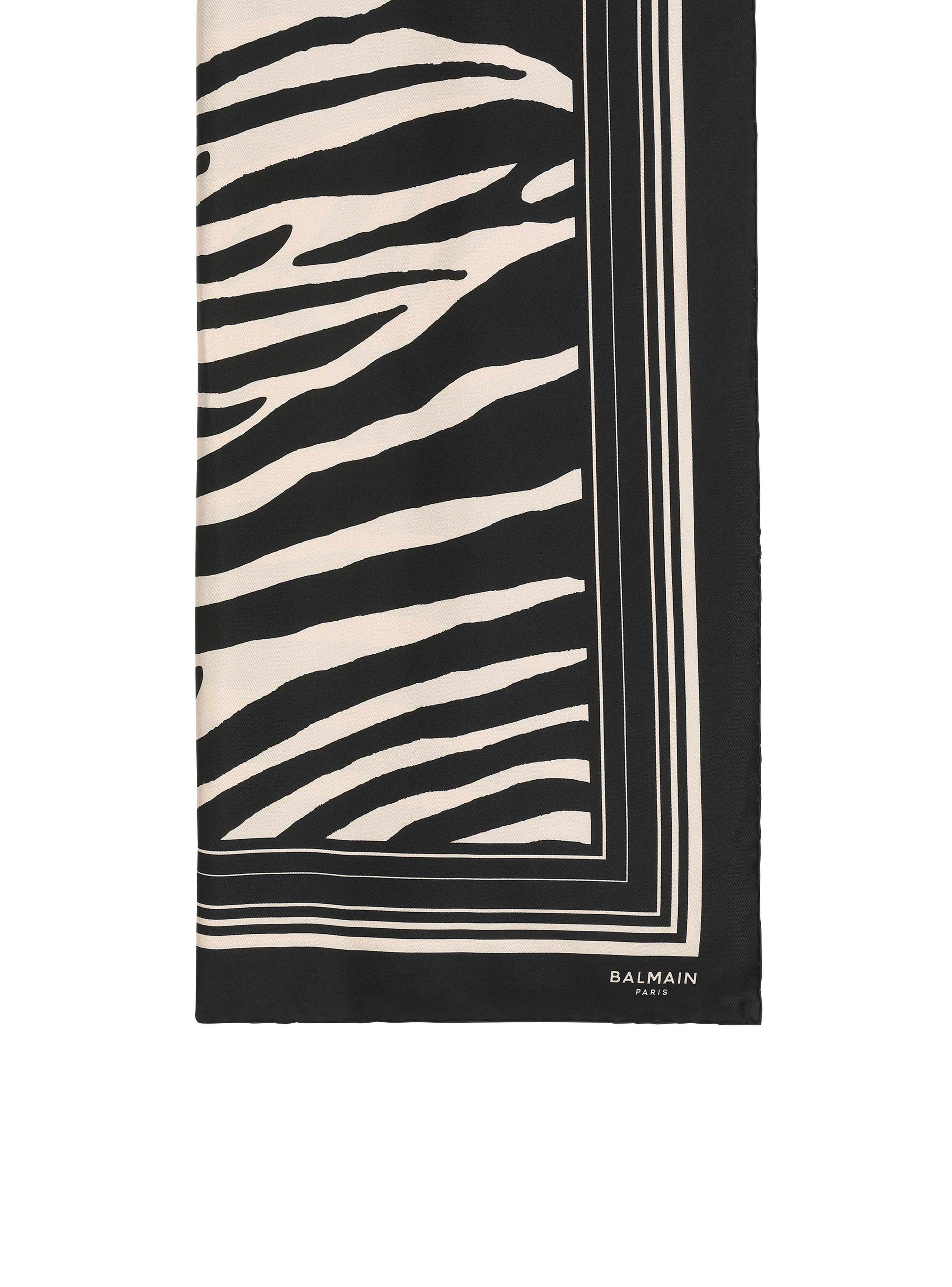 Zebra print silk scarf , black