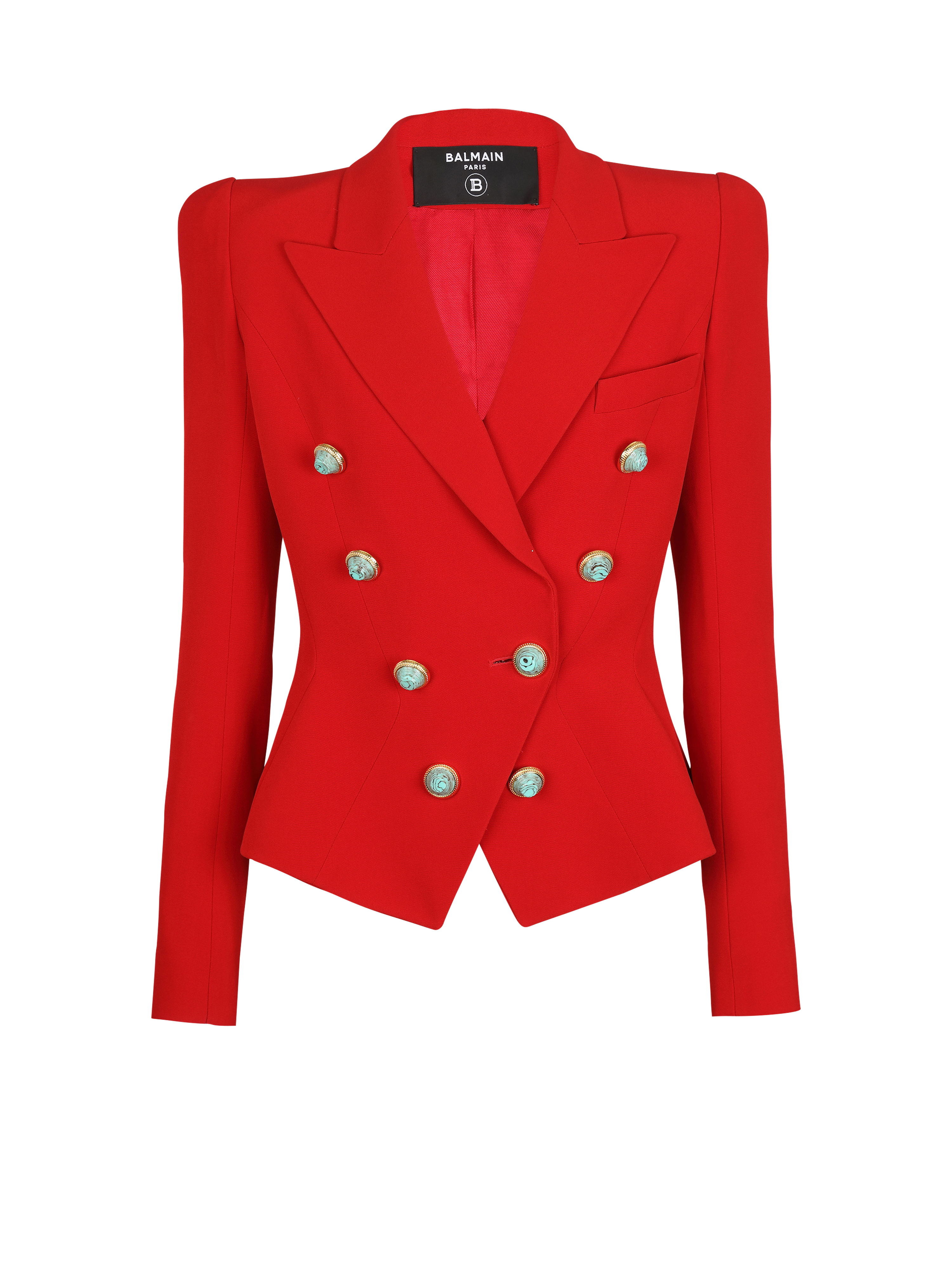 Slim-fit crepe jacket, red