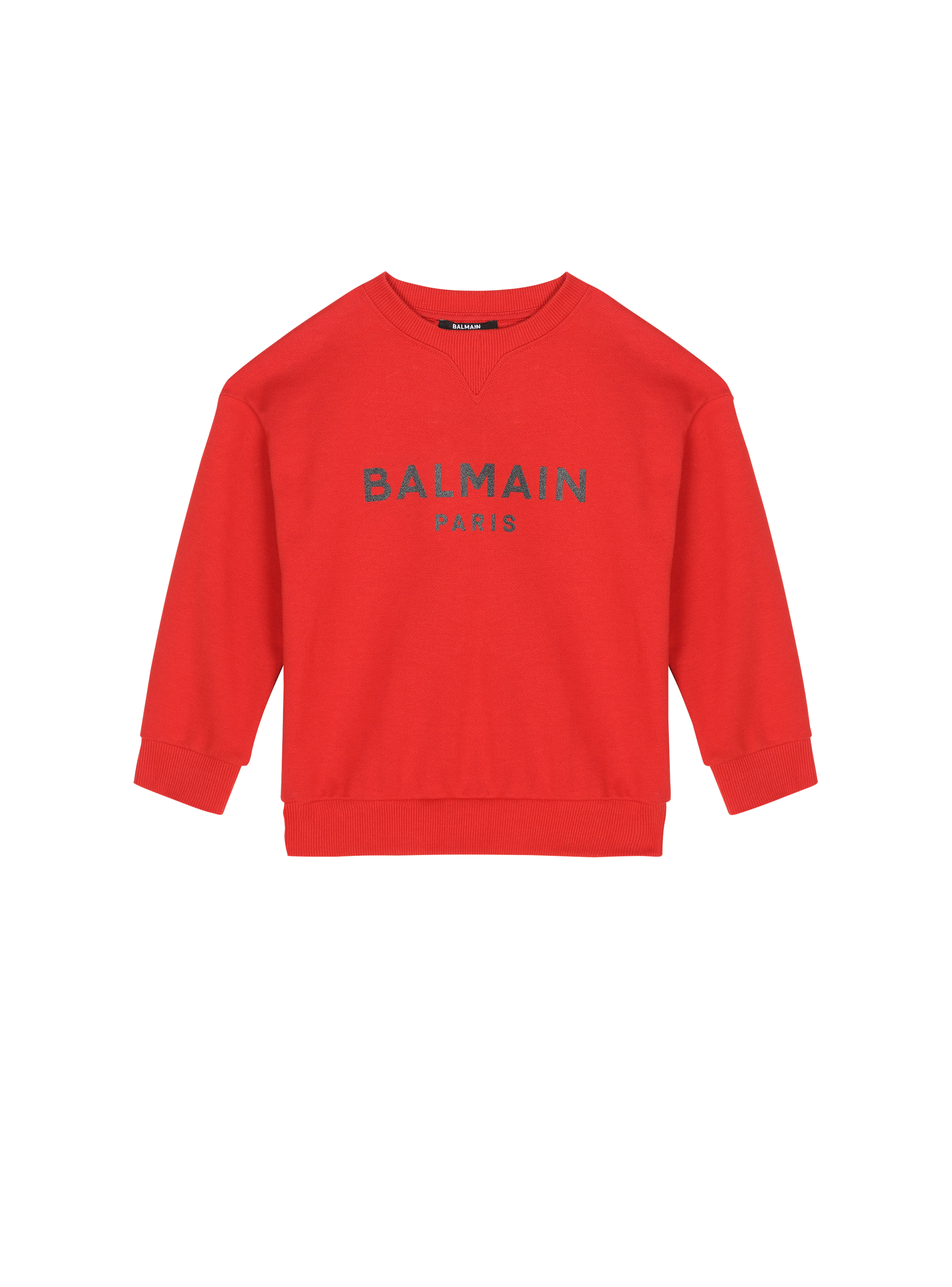 Balmain巴尔曼标志棉质毛衫, red