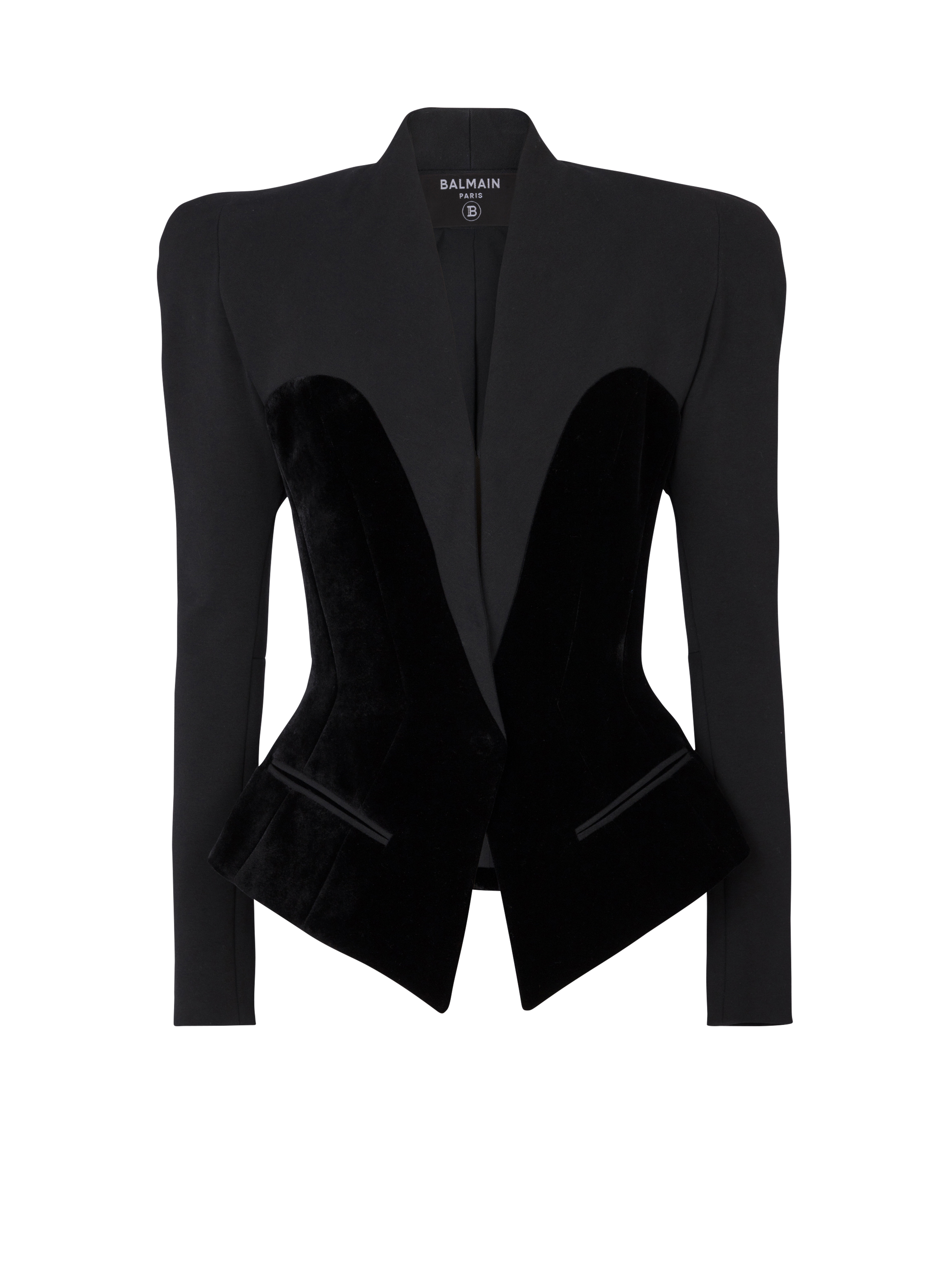 Slim-fitting bustier jacket, black