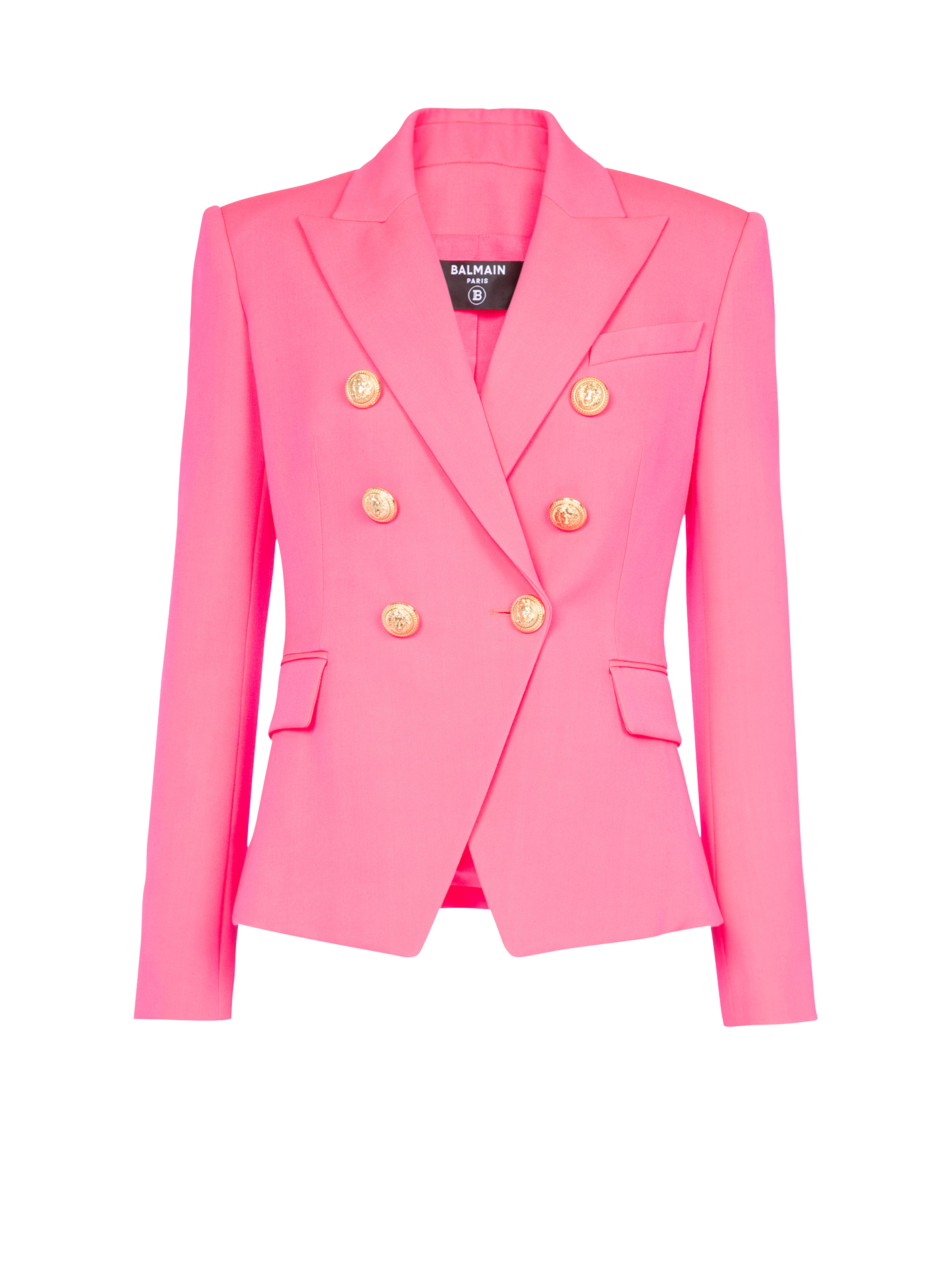 双排扣开合夹克, pink