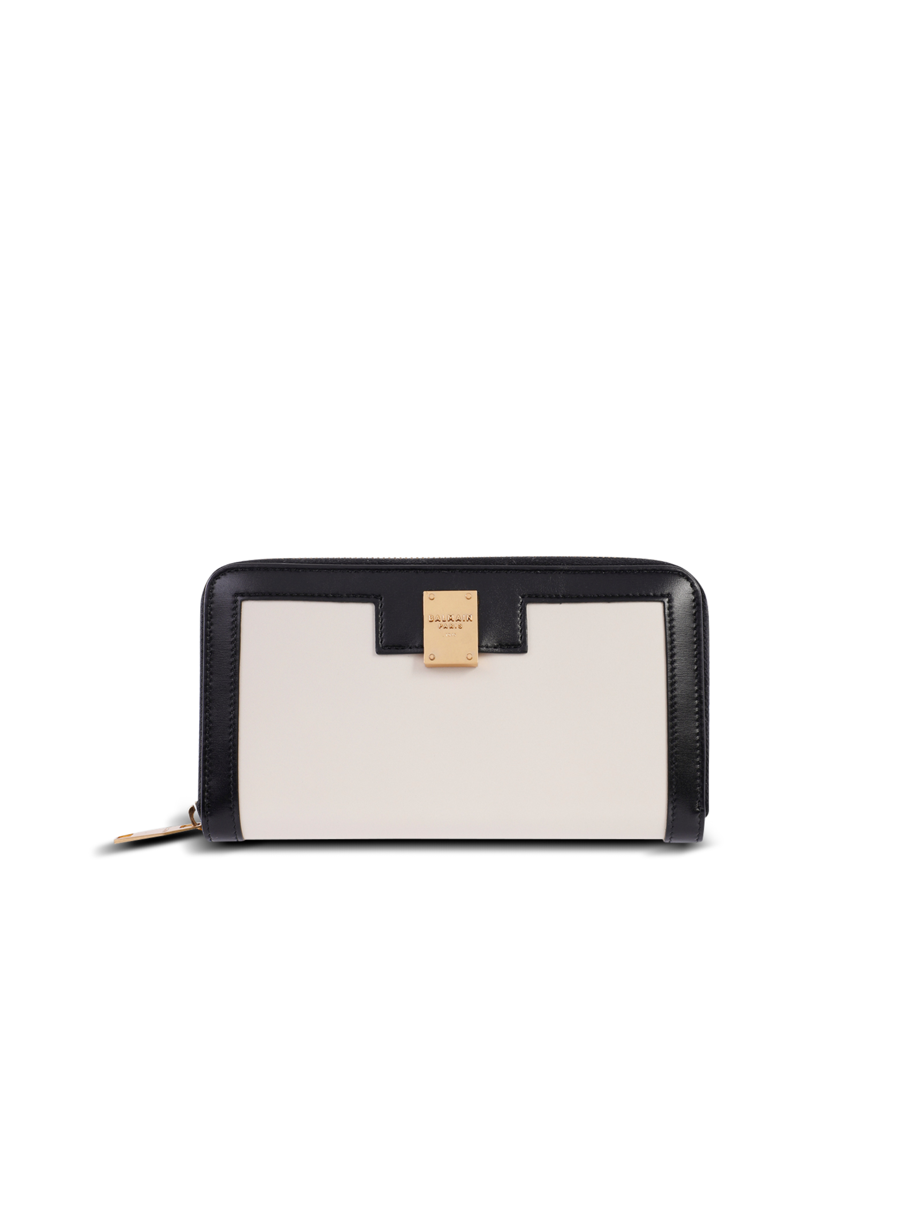 Leather 1945 zipped wallet, white