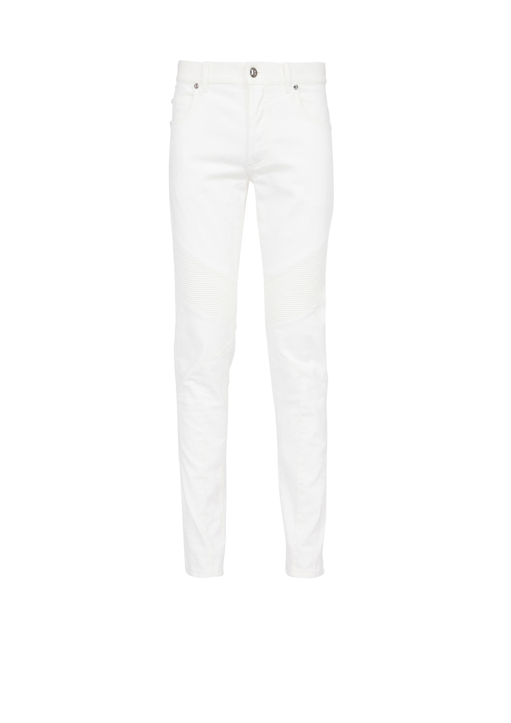 棉质修身牛仔裤, white, hi-res