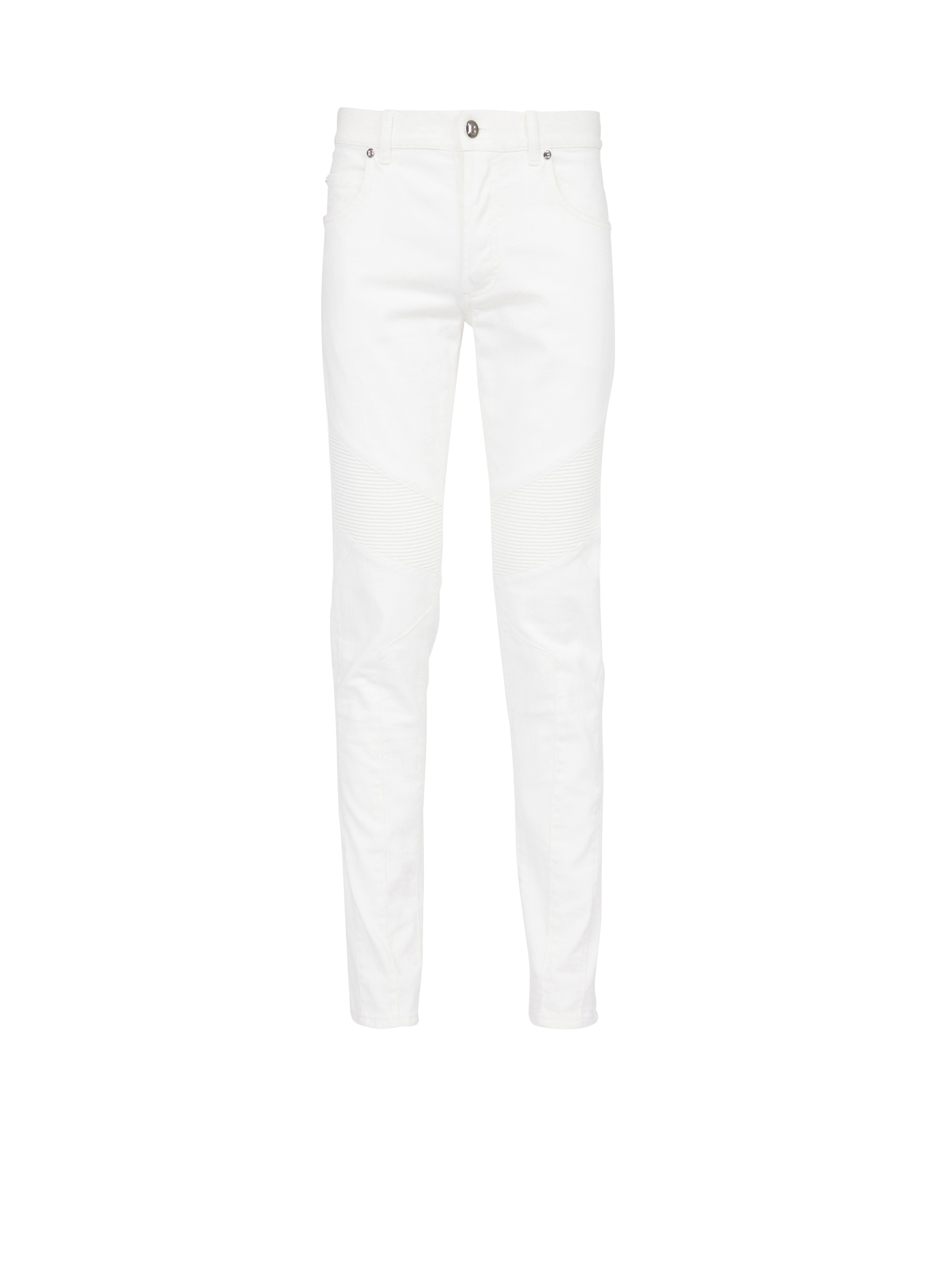 Slim cut cotton jeans, white
