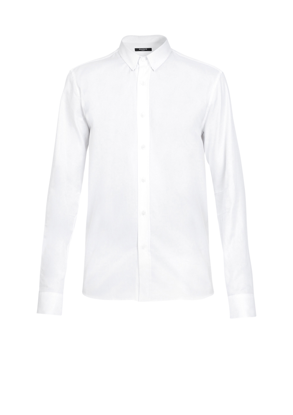 白色修身棉质衬衫, white, hi-res