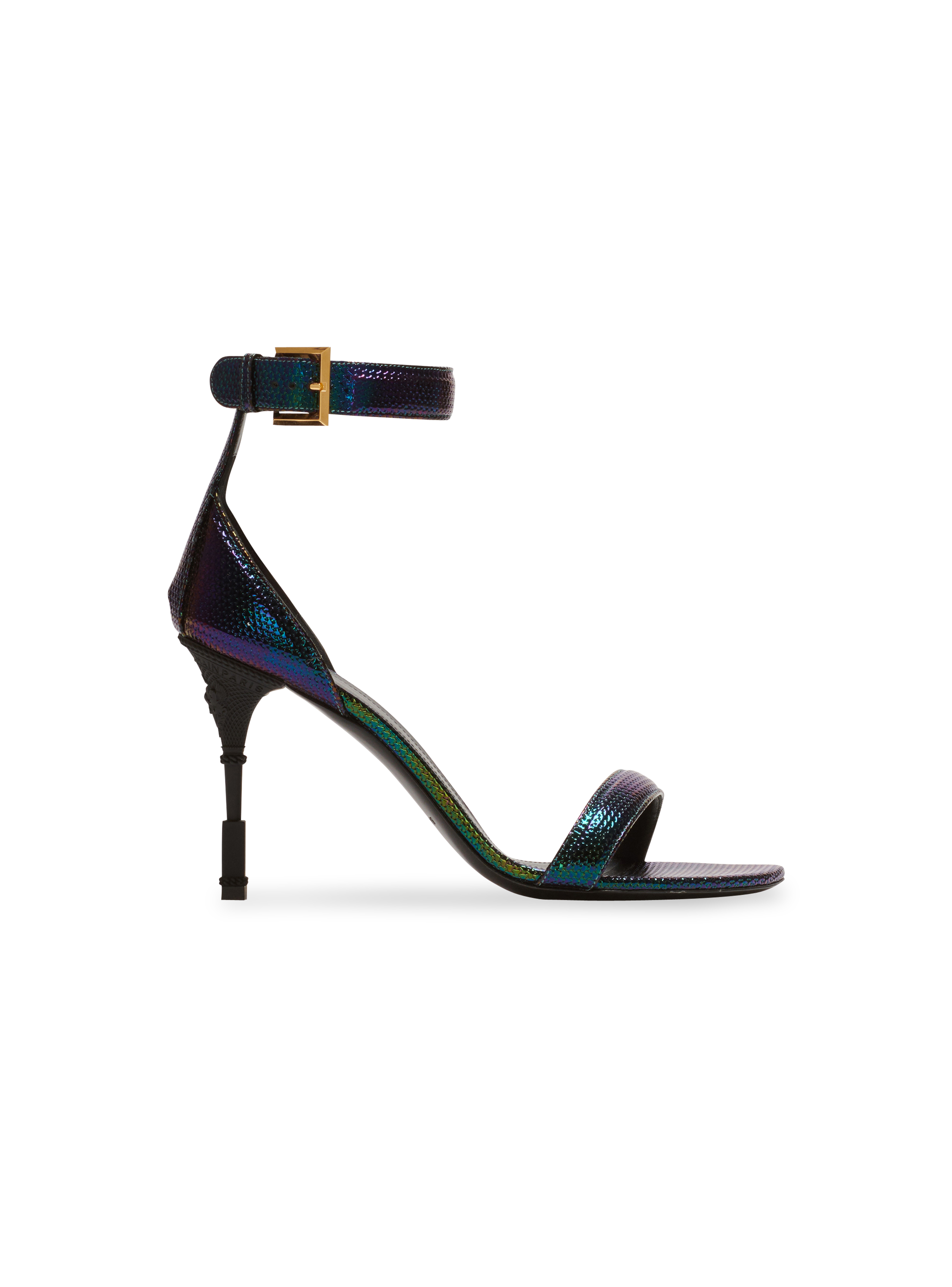 Moneta iridescent leather sandals, multicolor