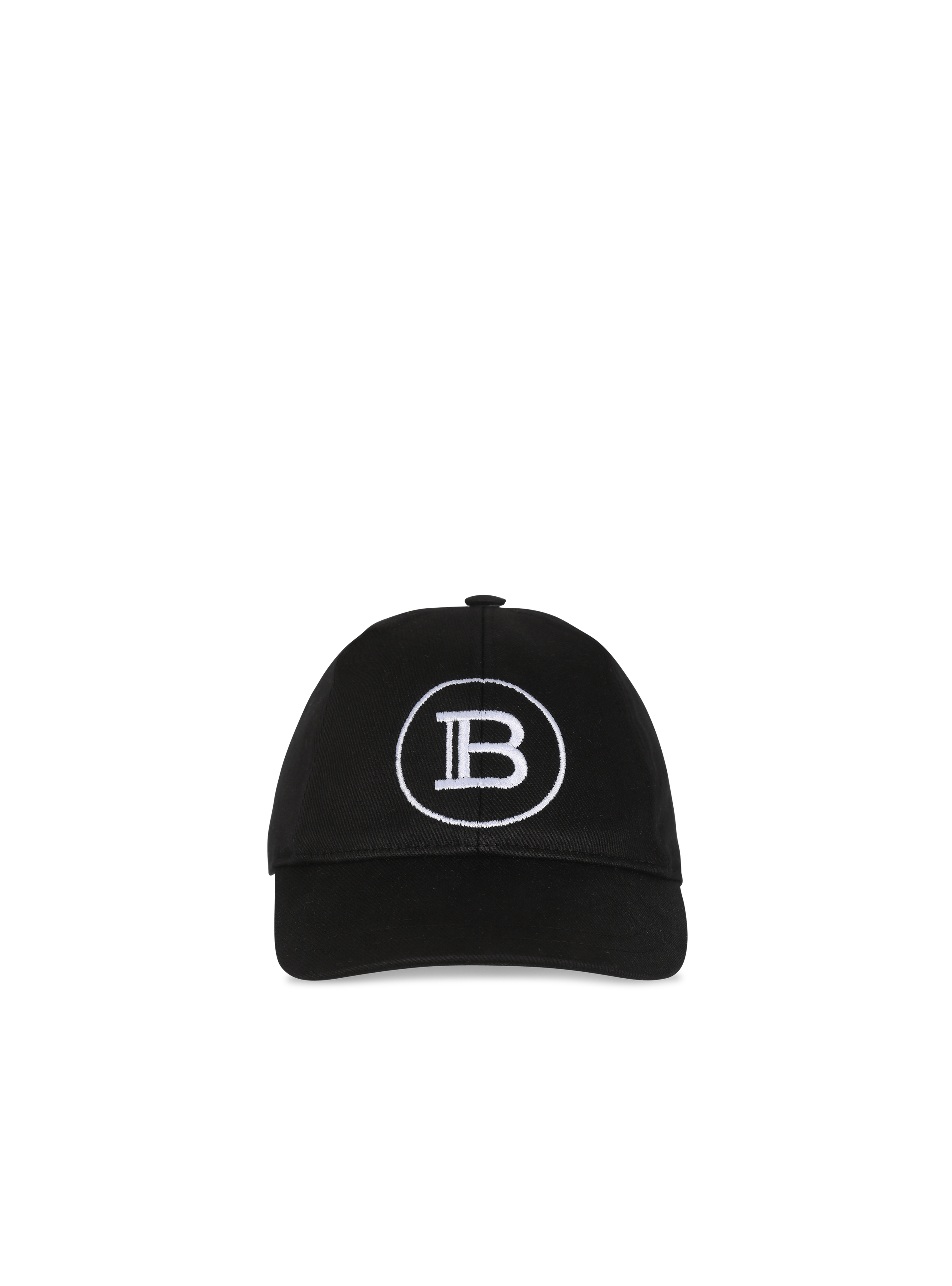 Cotton cap with Balmain logo, black