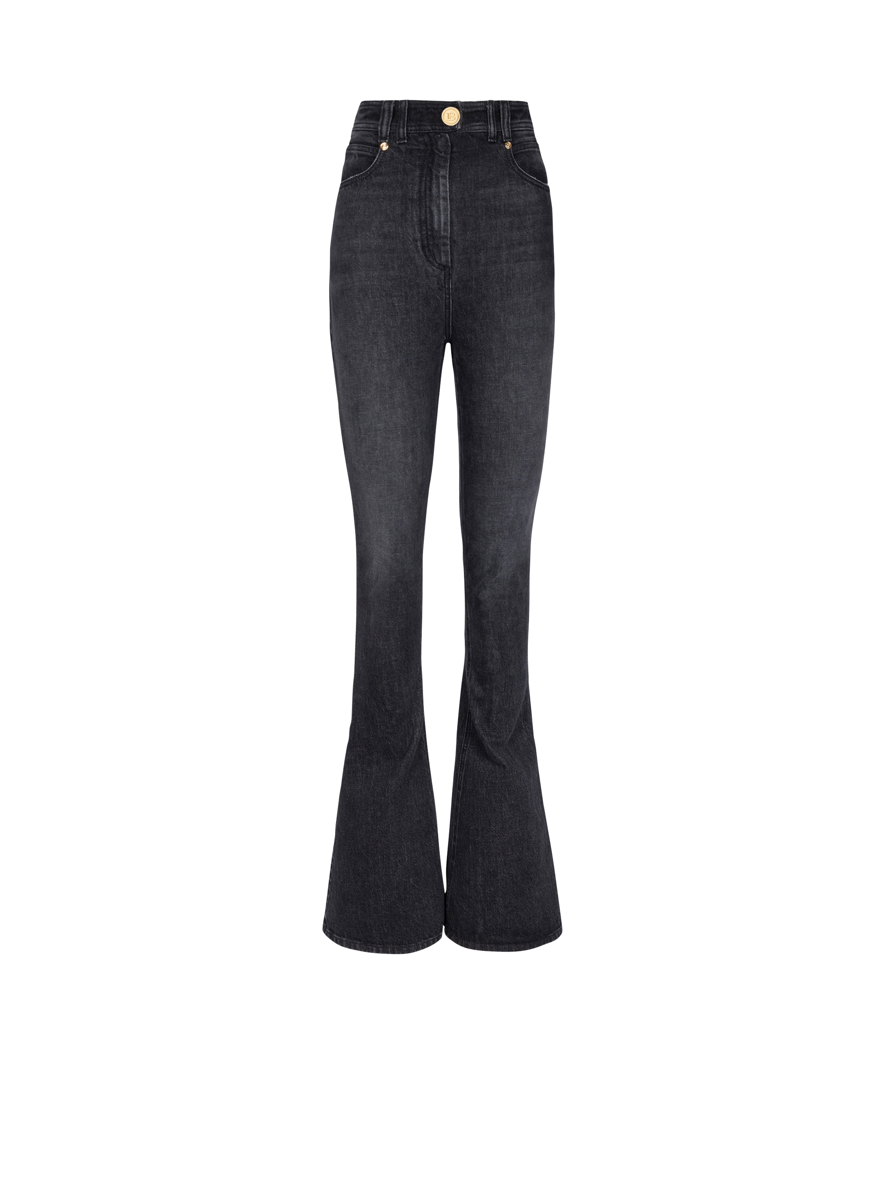 Eco-designed bootcut jeans, black