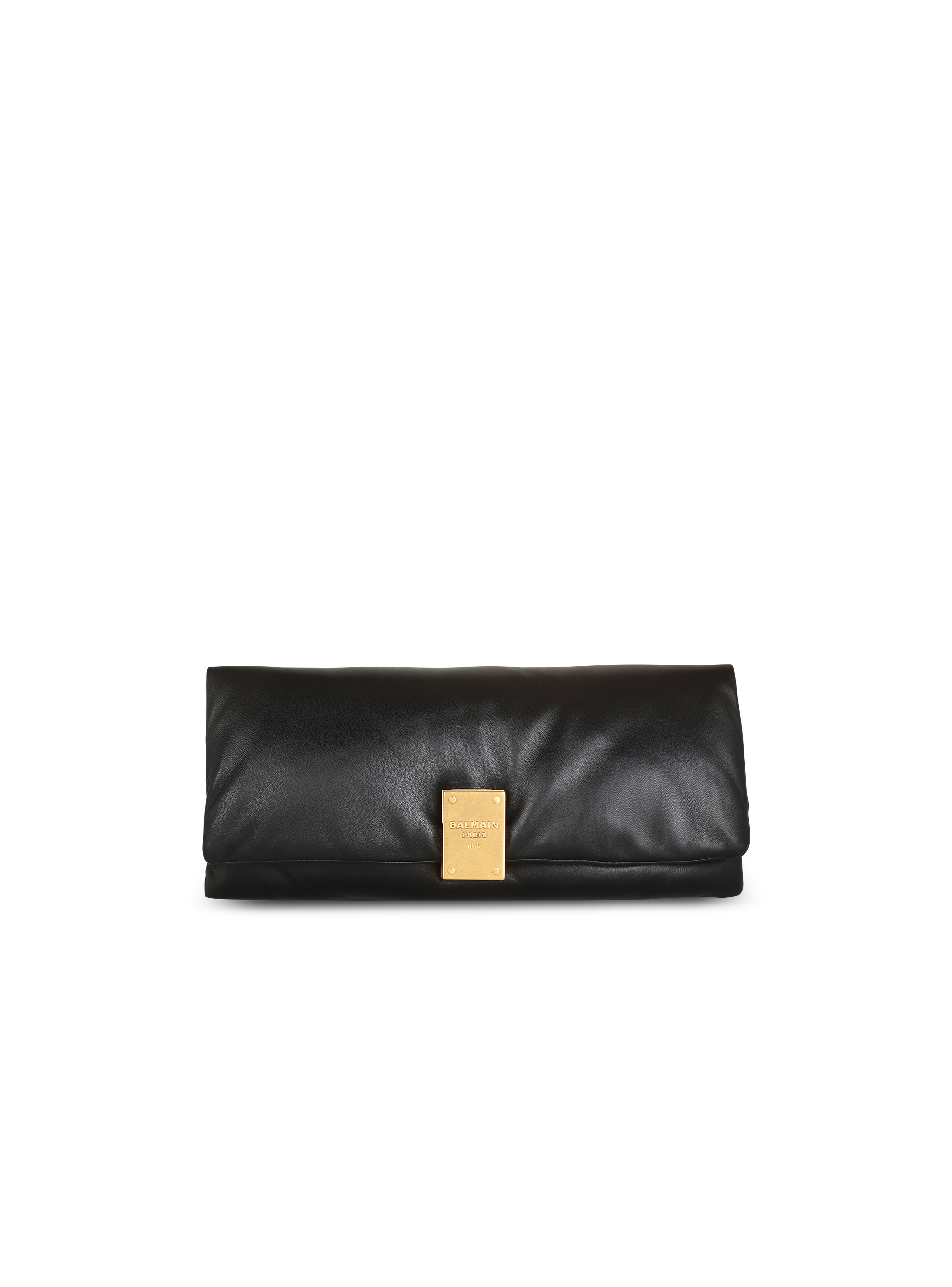 1945 Soft clutch bag in smooth leather, black