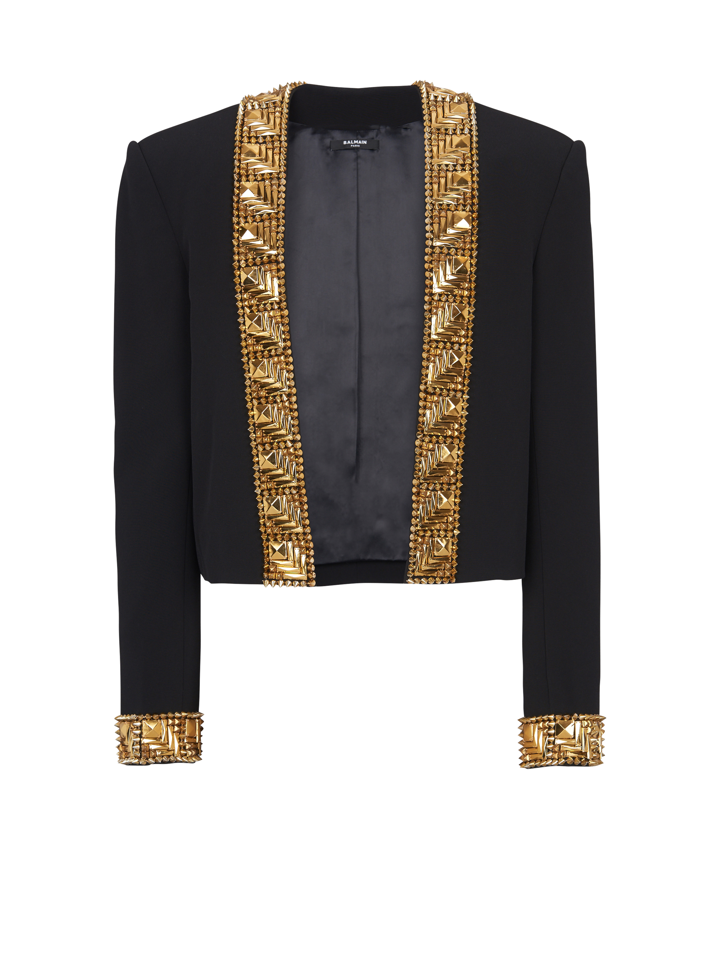 Blazer embroidered with pyramid studs, black