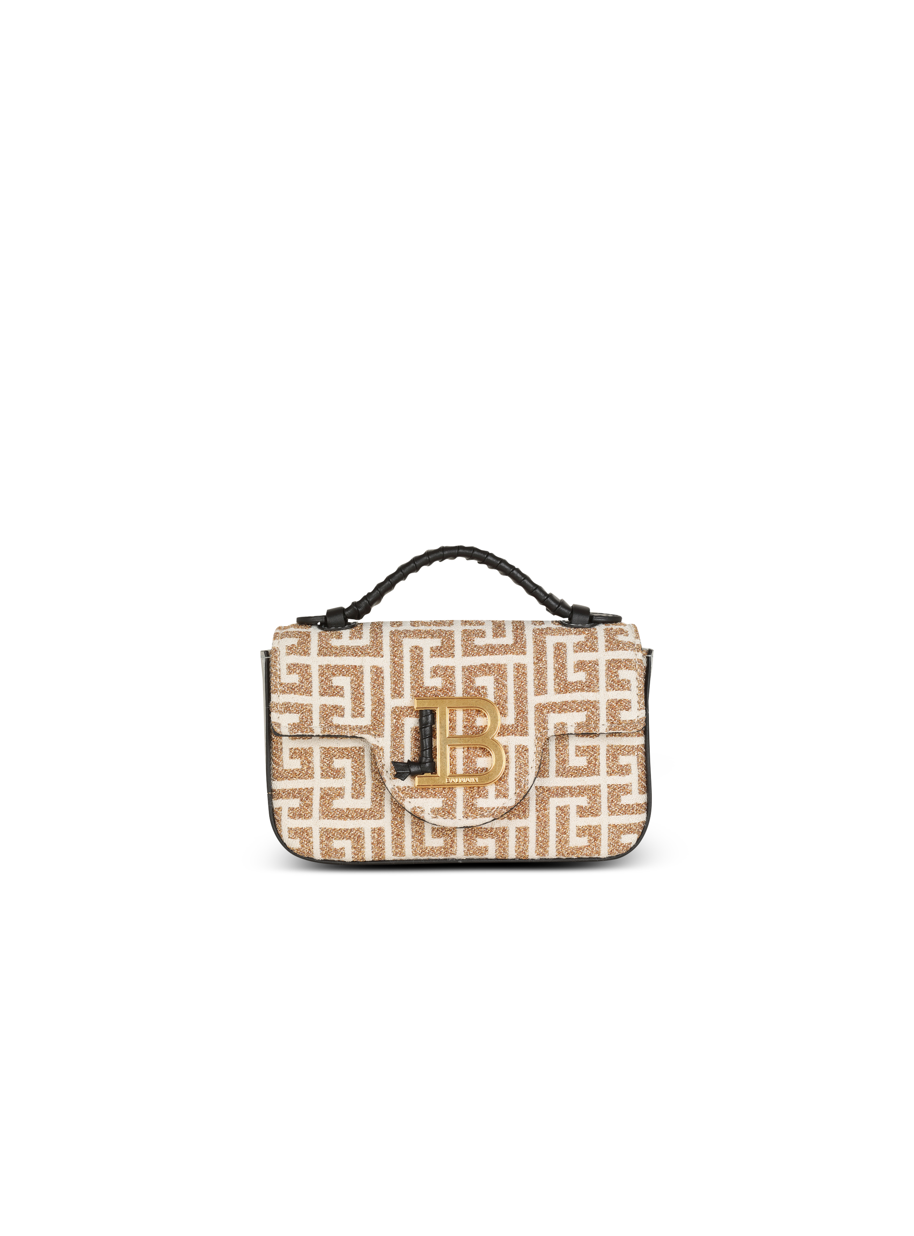 B-Buzz mini bag with lurex monogram, gold