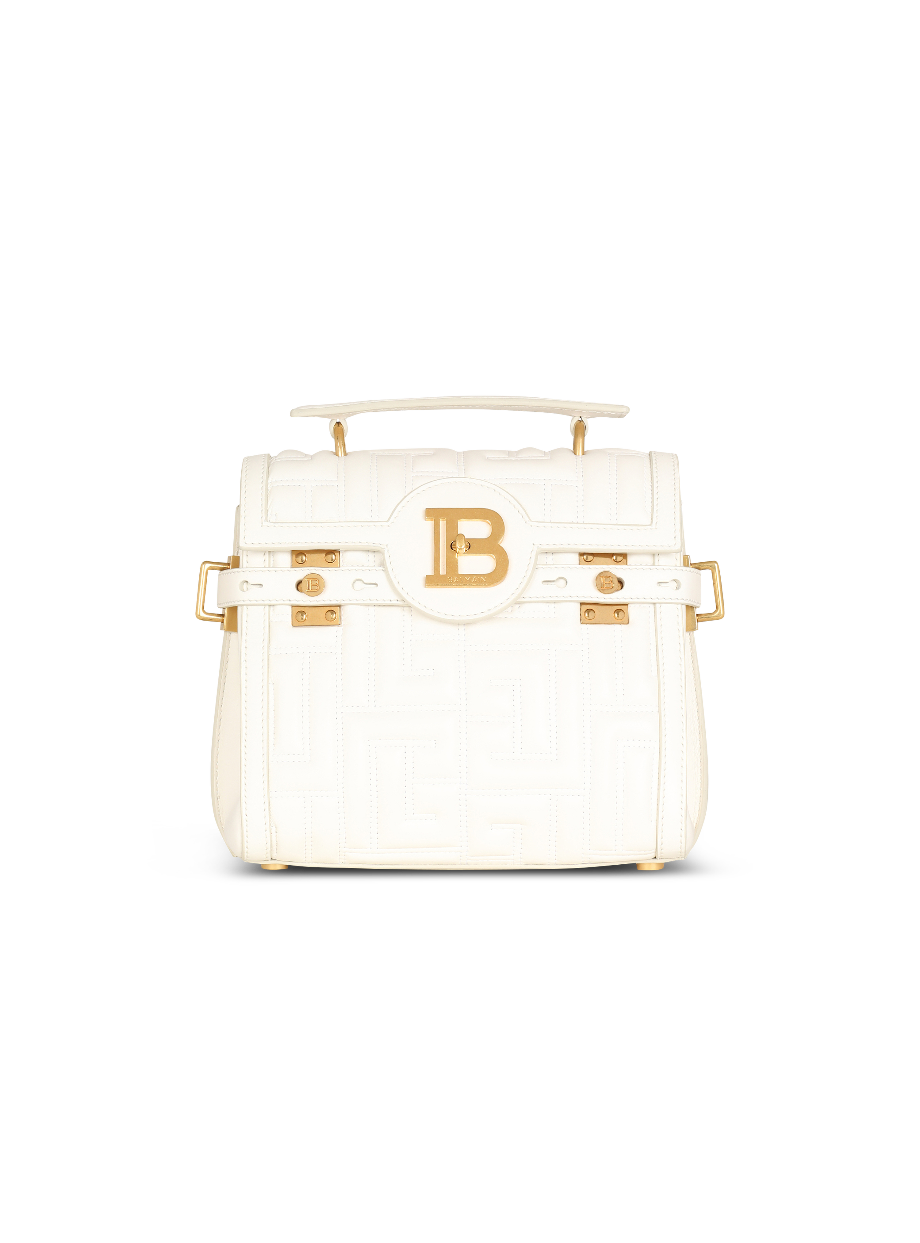 B-Buzz 23绗缝皮革手袋, white