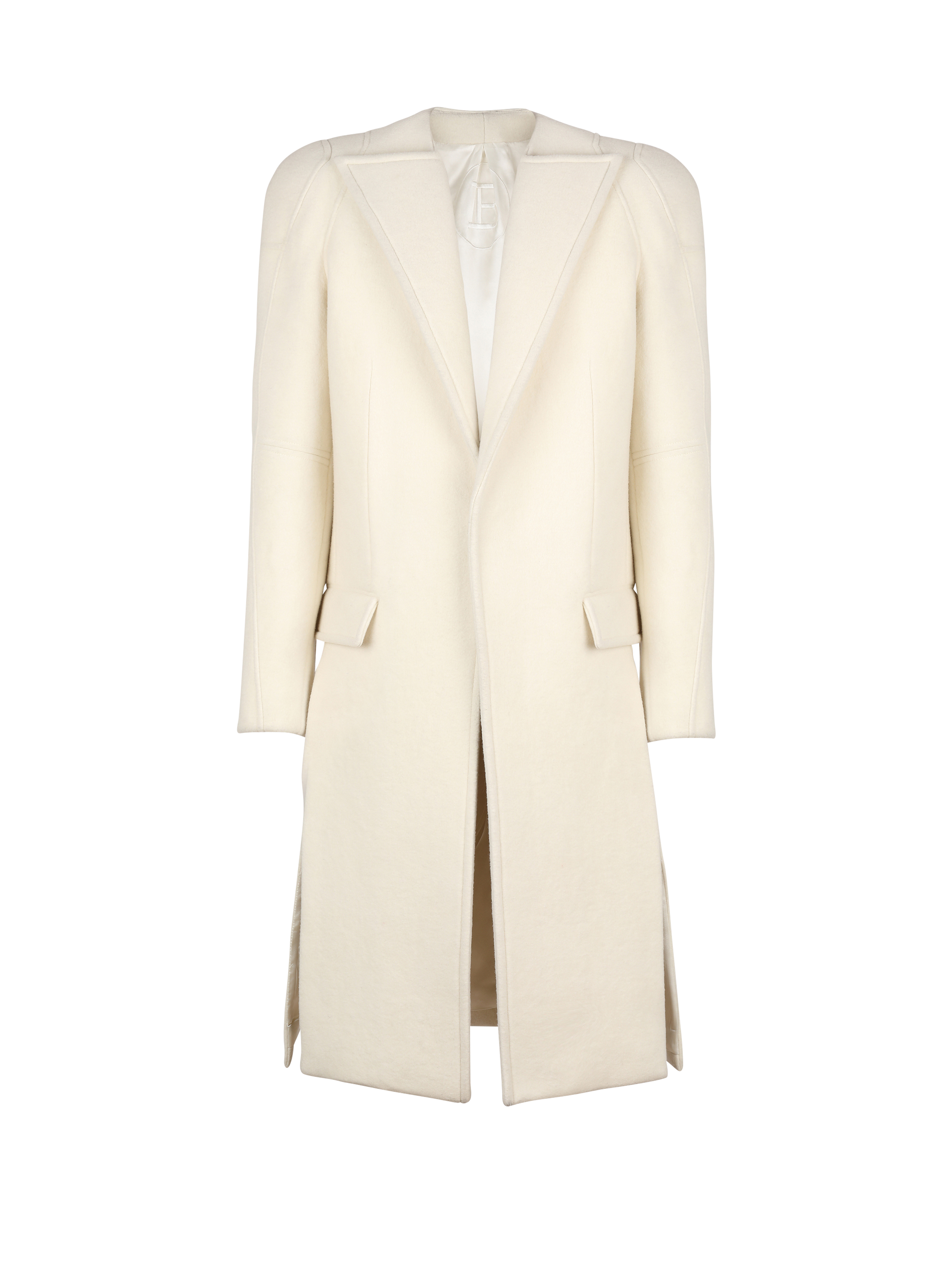 Long wool coat, white