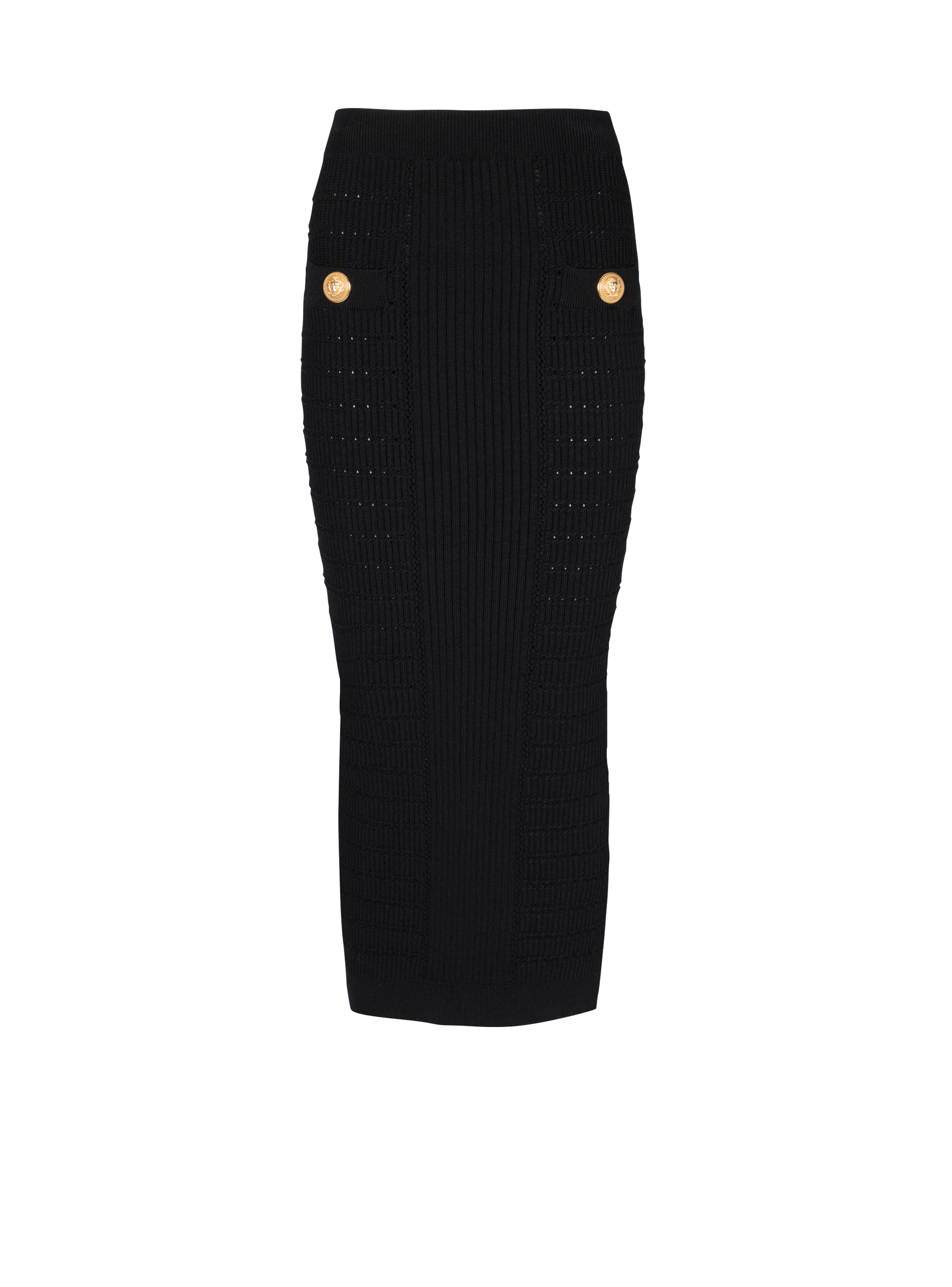 Midi knit skirt, black