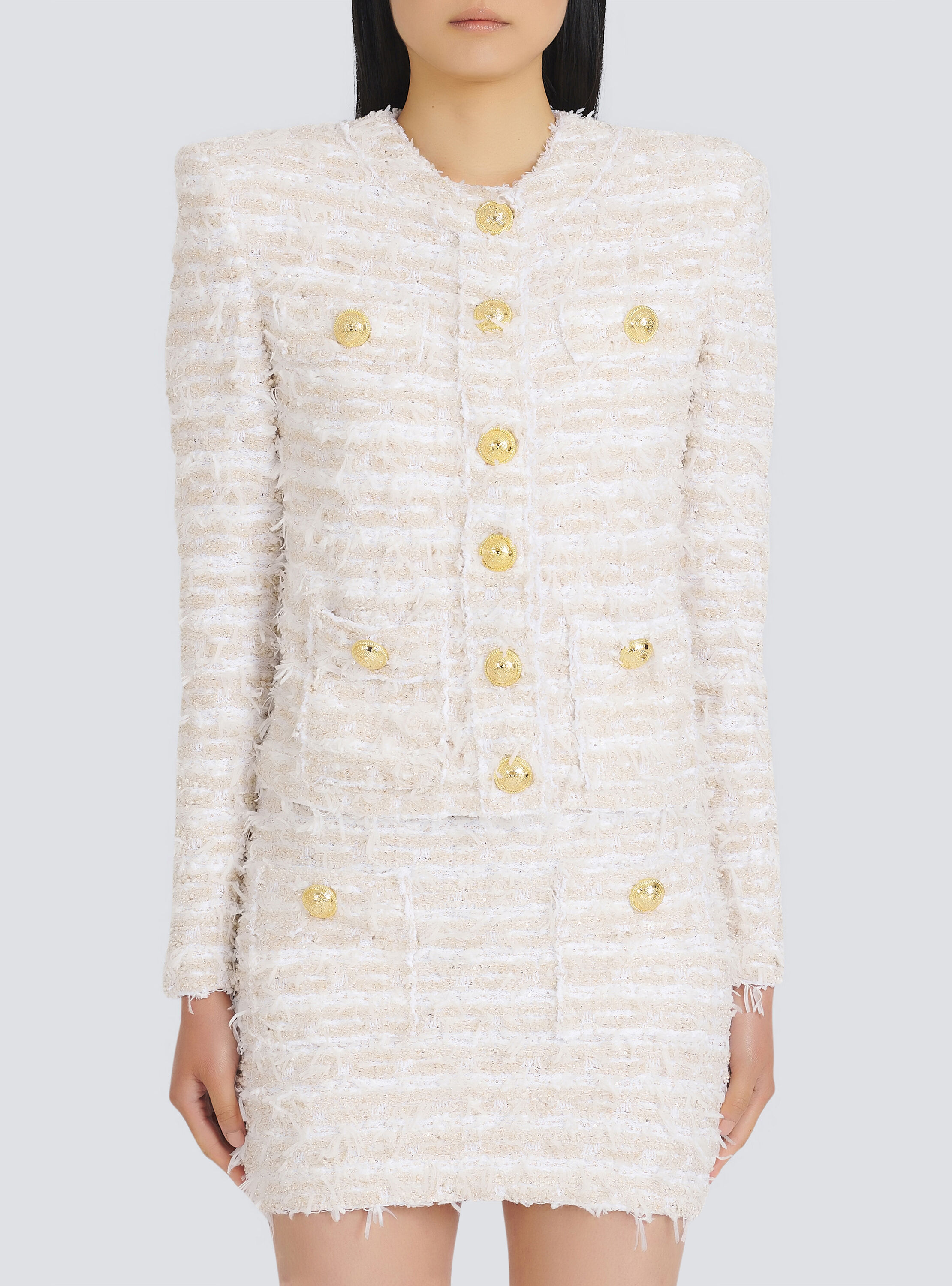 White tweed jacket - Women | BALMAIN