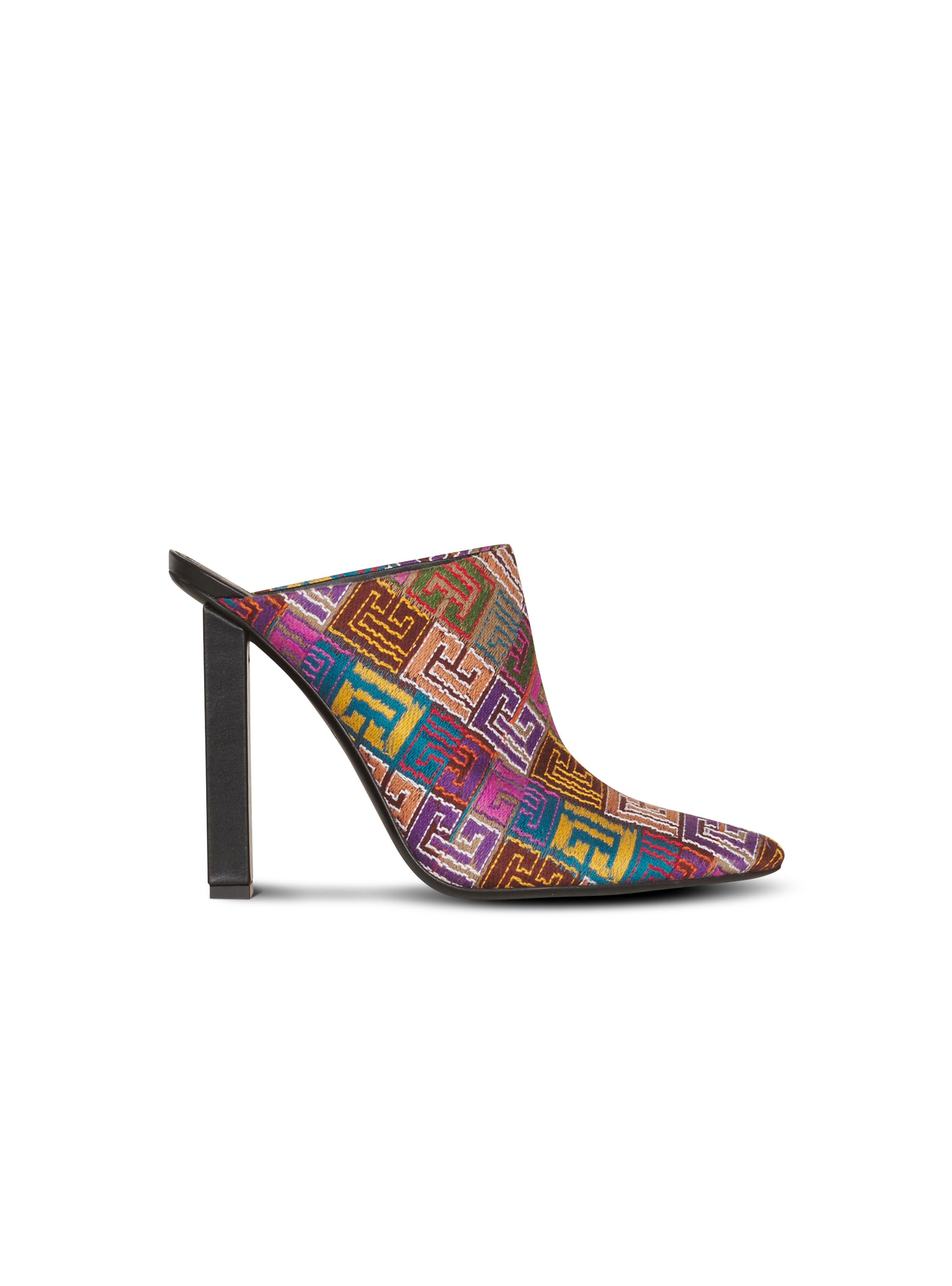 ULLA Balmain 品牌字母装饰彩色针拖鞋, multicolor