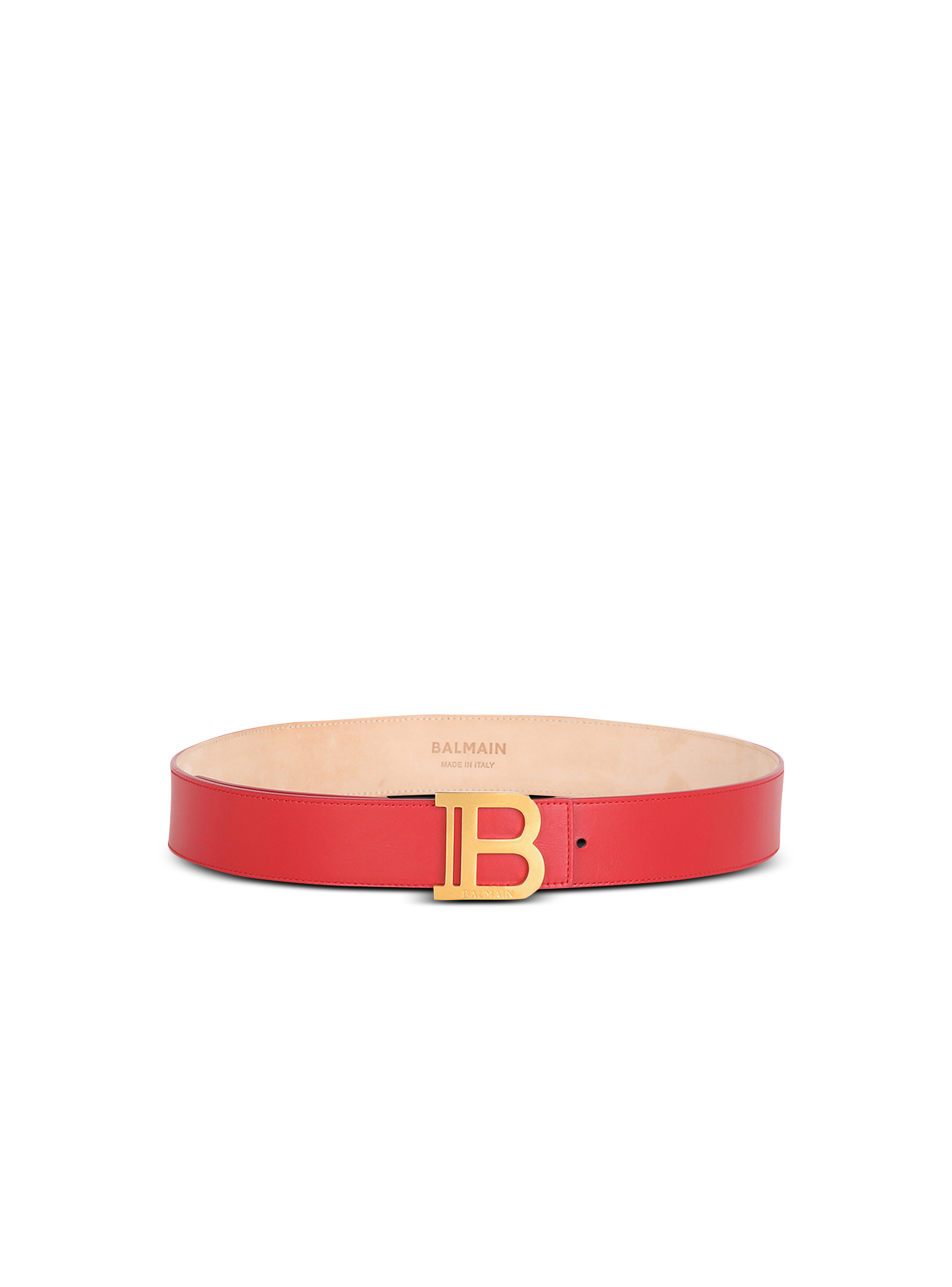 B-Belt小牛皮腰带, red