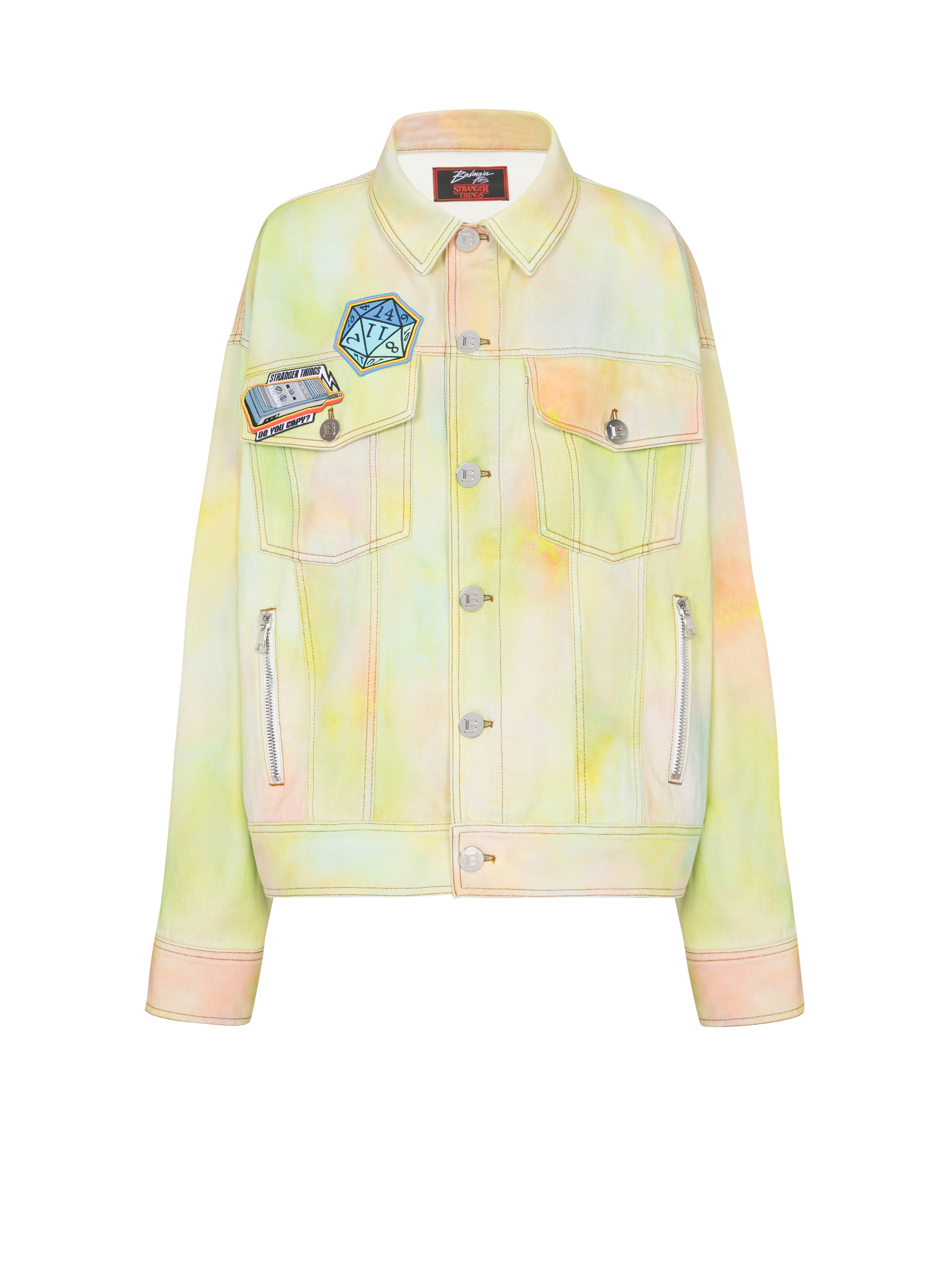 Balmain x Stranger Things - Oversize denim jacket, multicolor