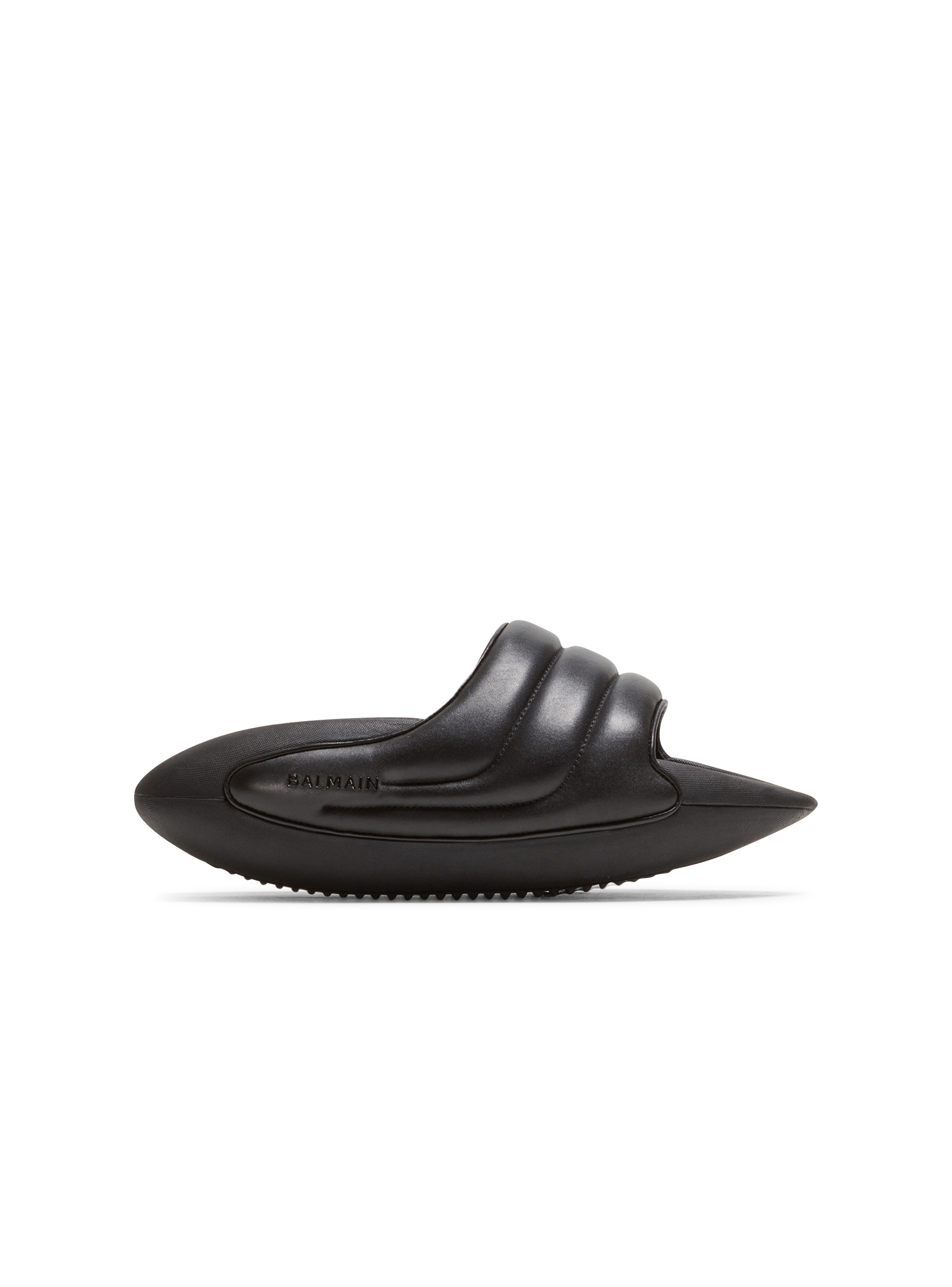 B-IT绗缝皮革穆勒鞋, black