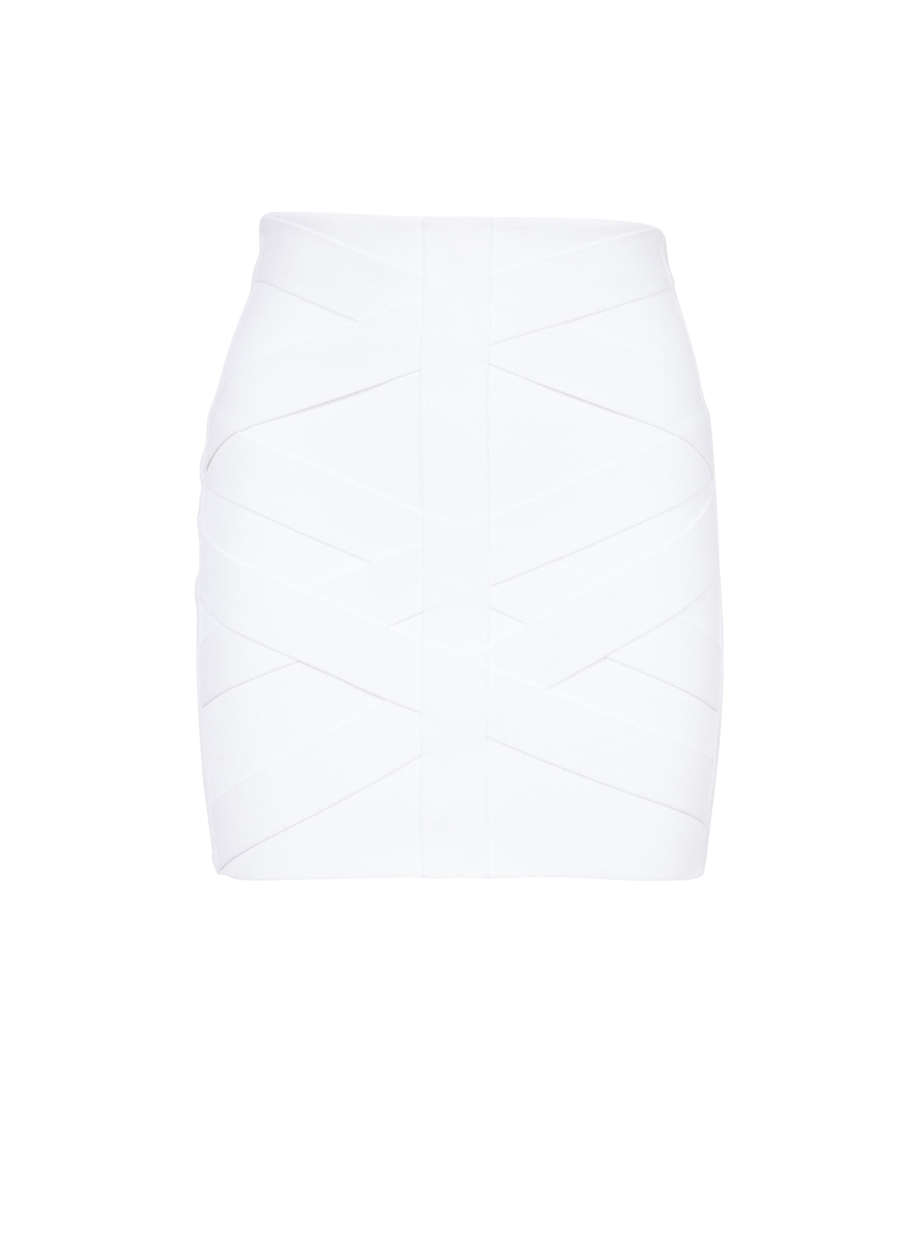 Short knit bandage skirt, white