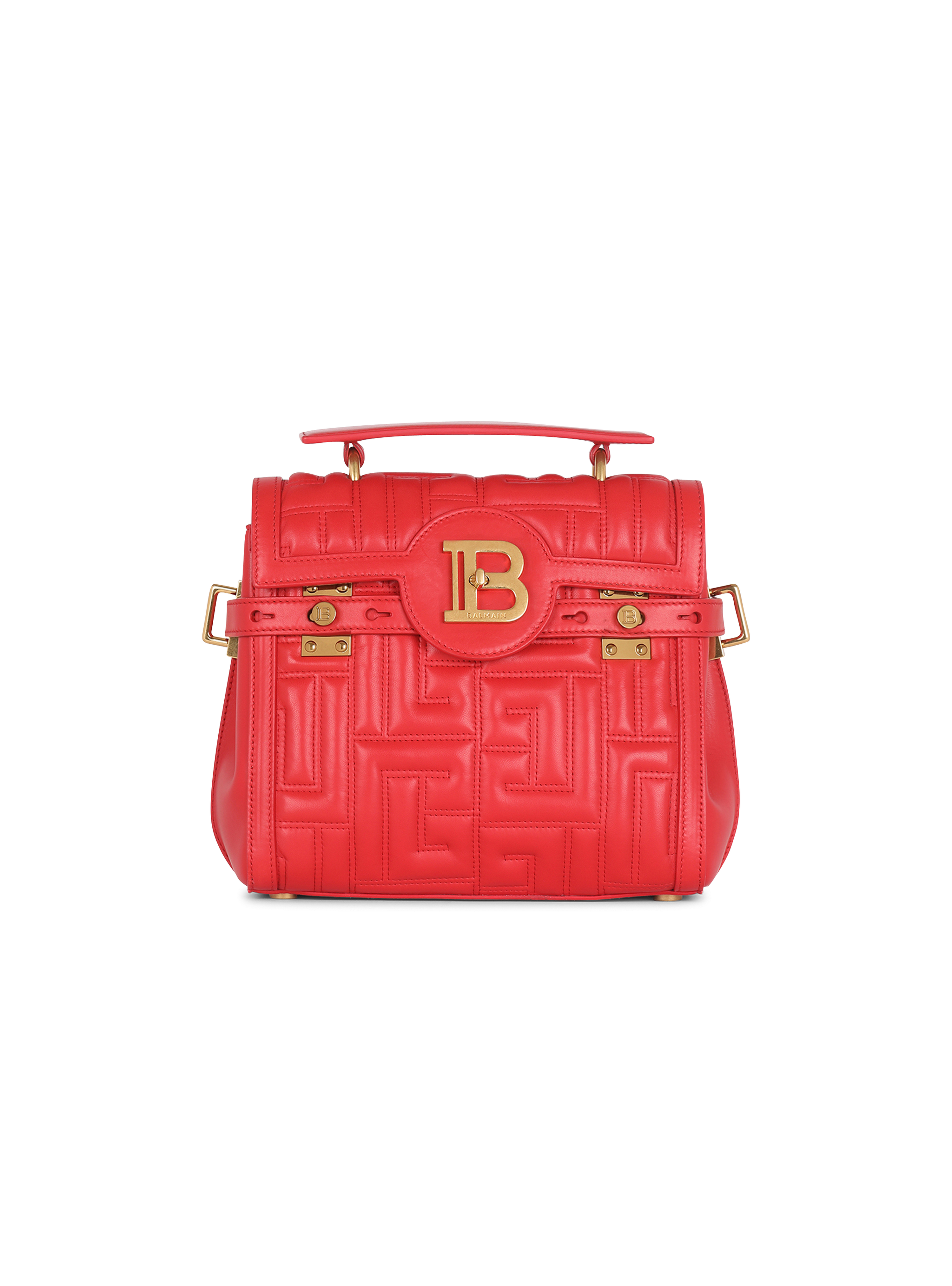 B-Buzz 23 绗缝皮革包袋, red