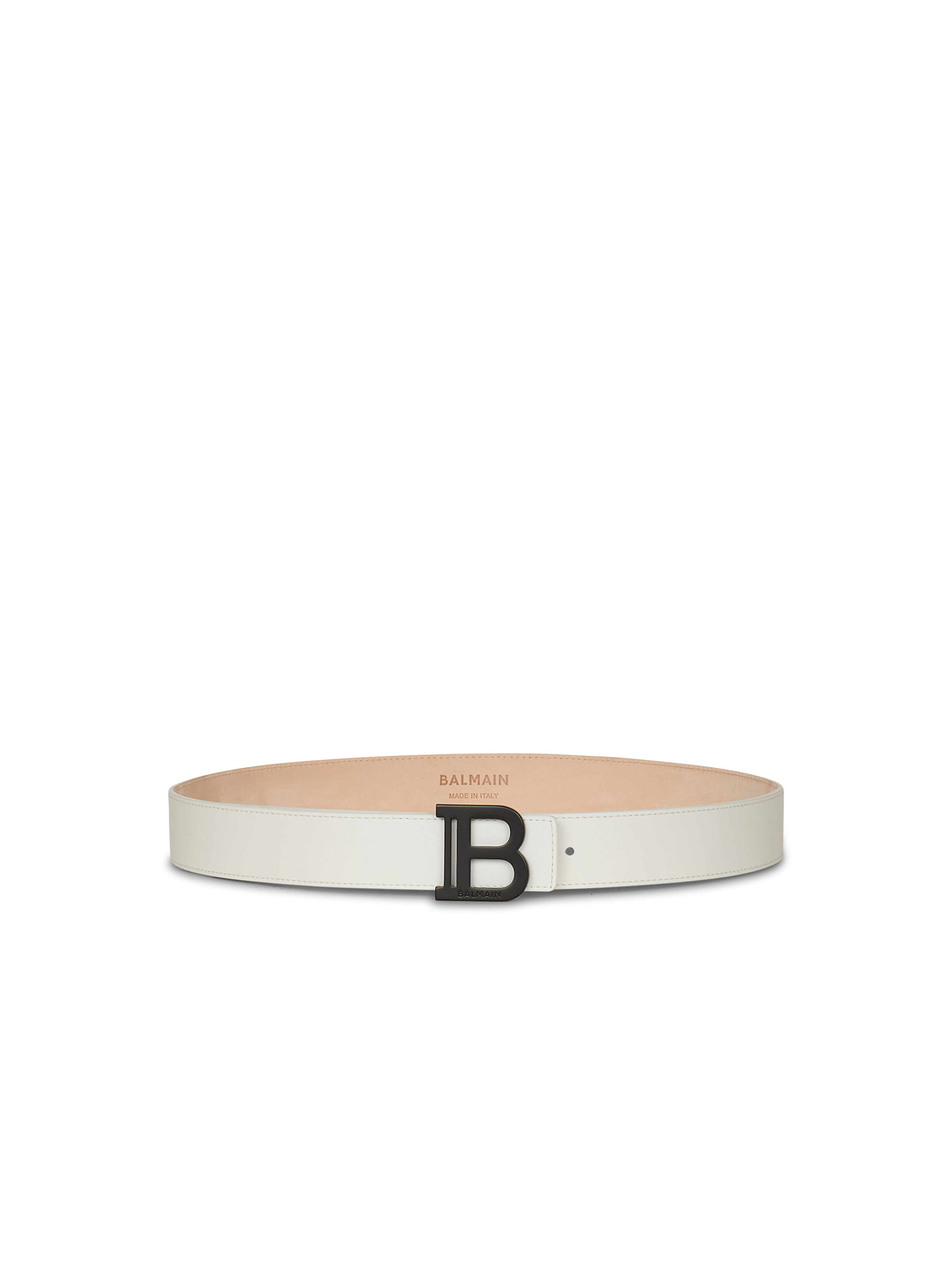 B-Belt 光面皮革腰带, white