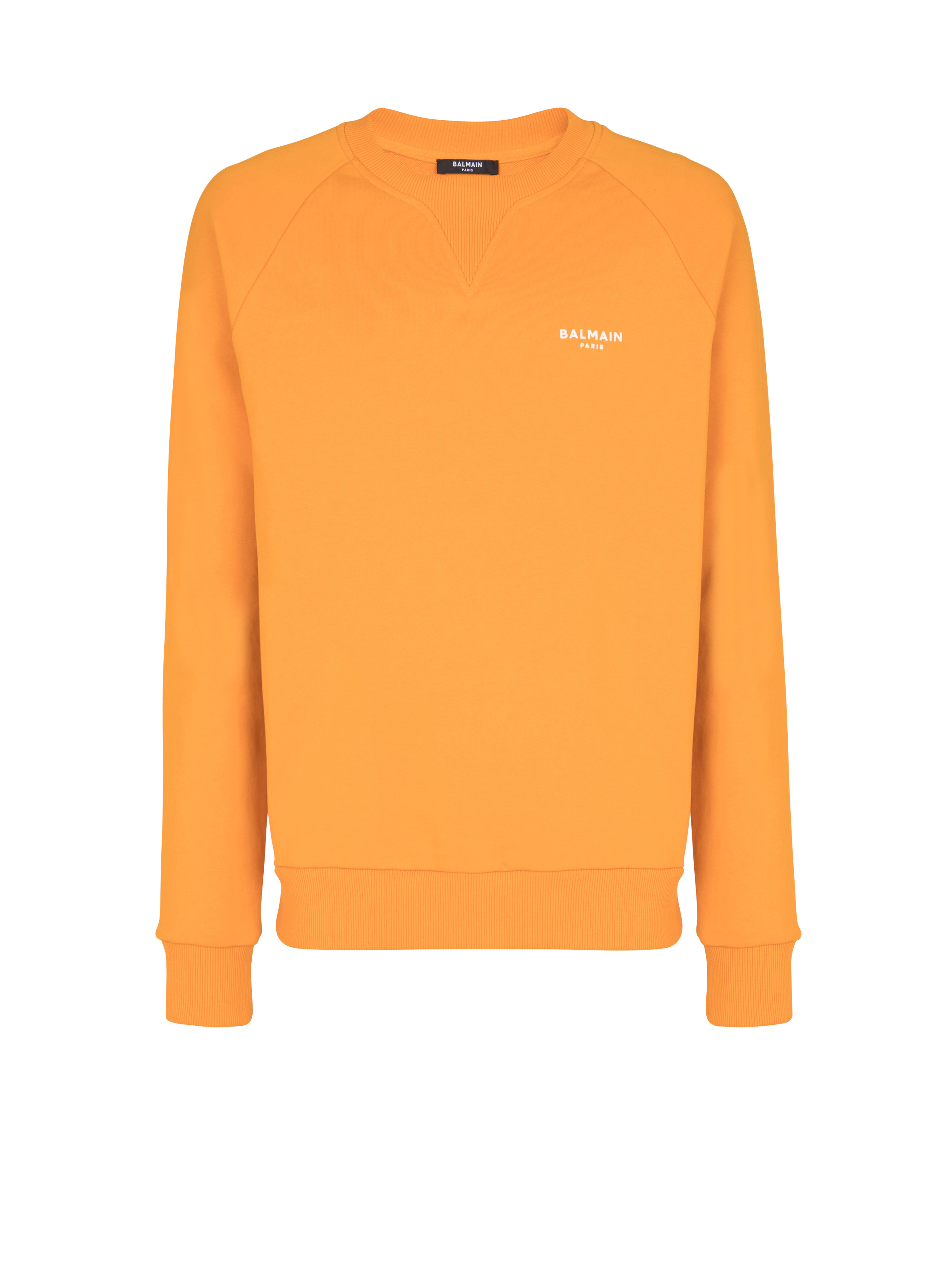 Balmain巴尔曼标志印花环保设计棉质运动衫, orange