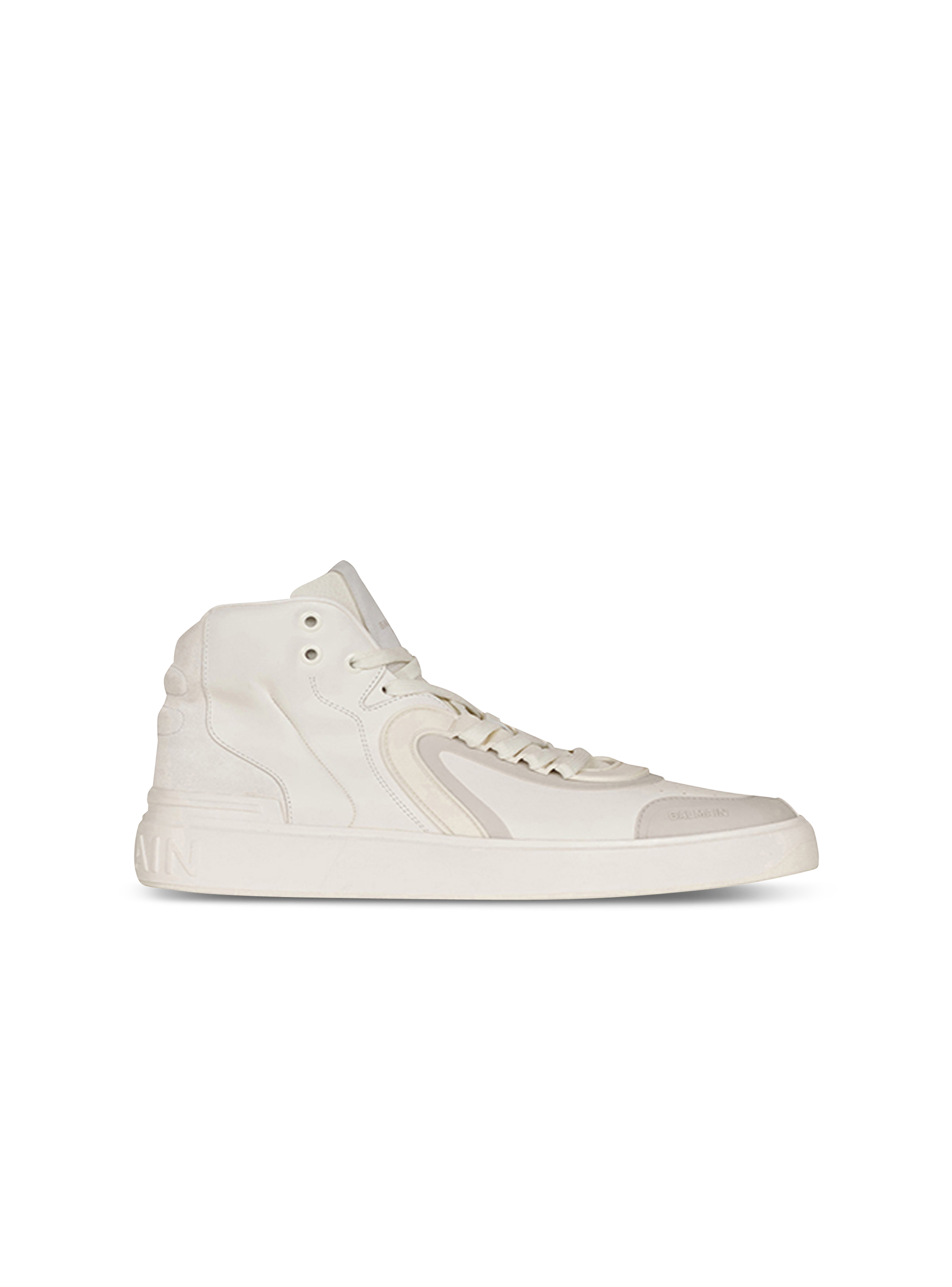 Leather and suede B-Skate high-top sneakers, white
