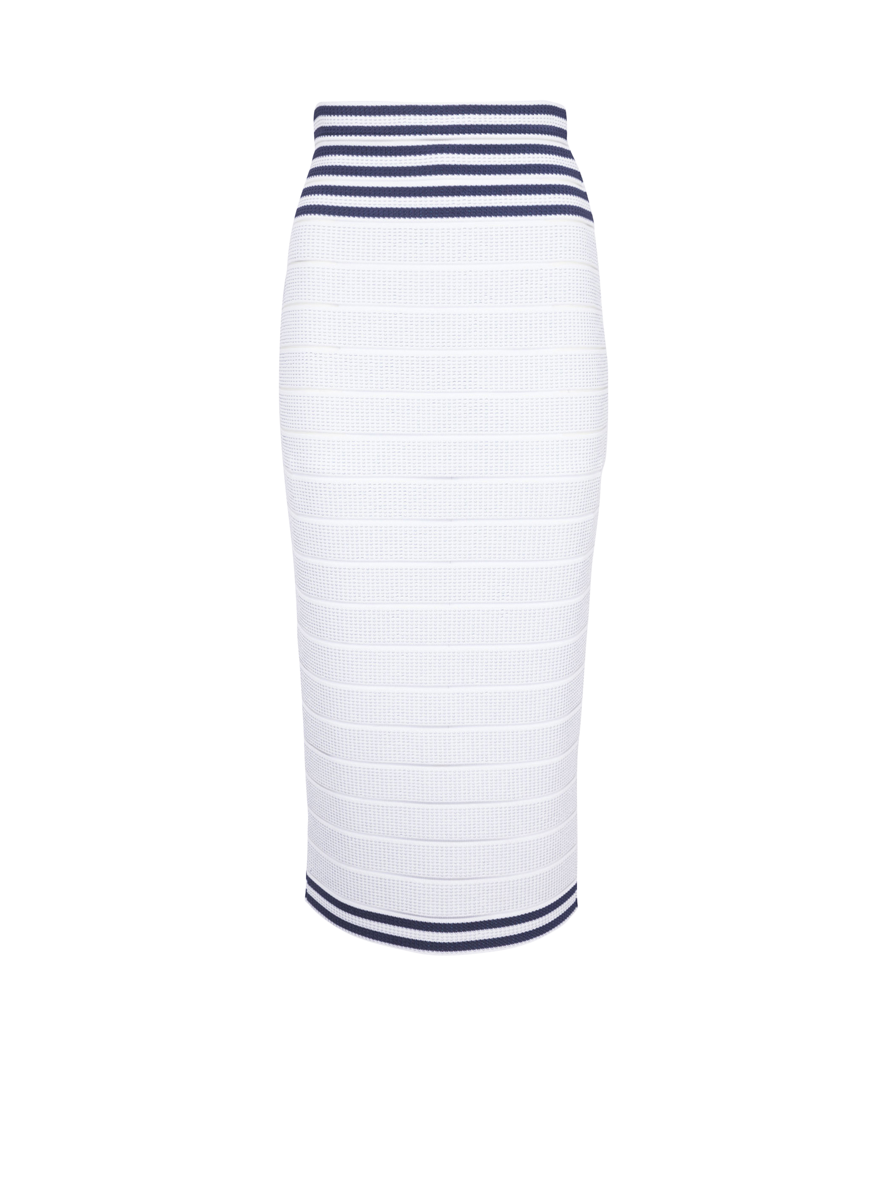 中长款针织半身裙, white