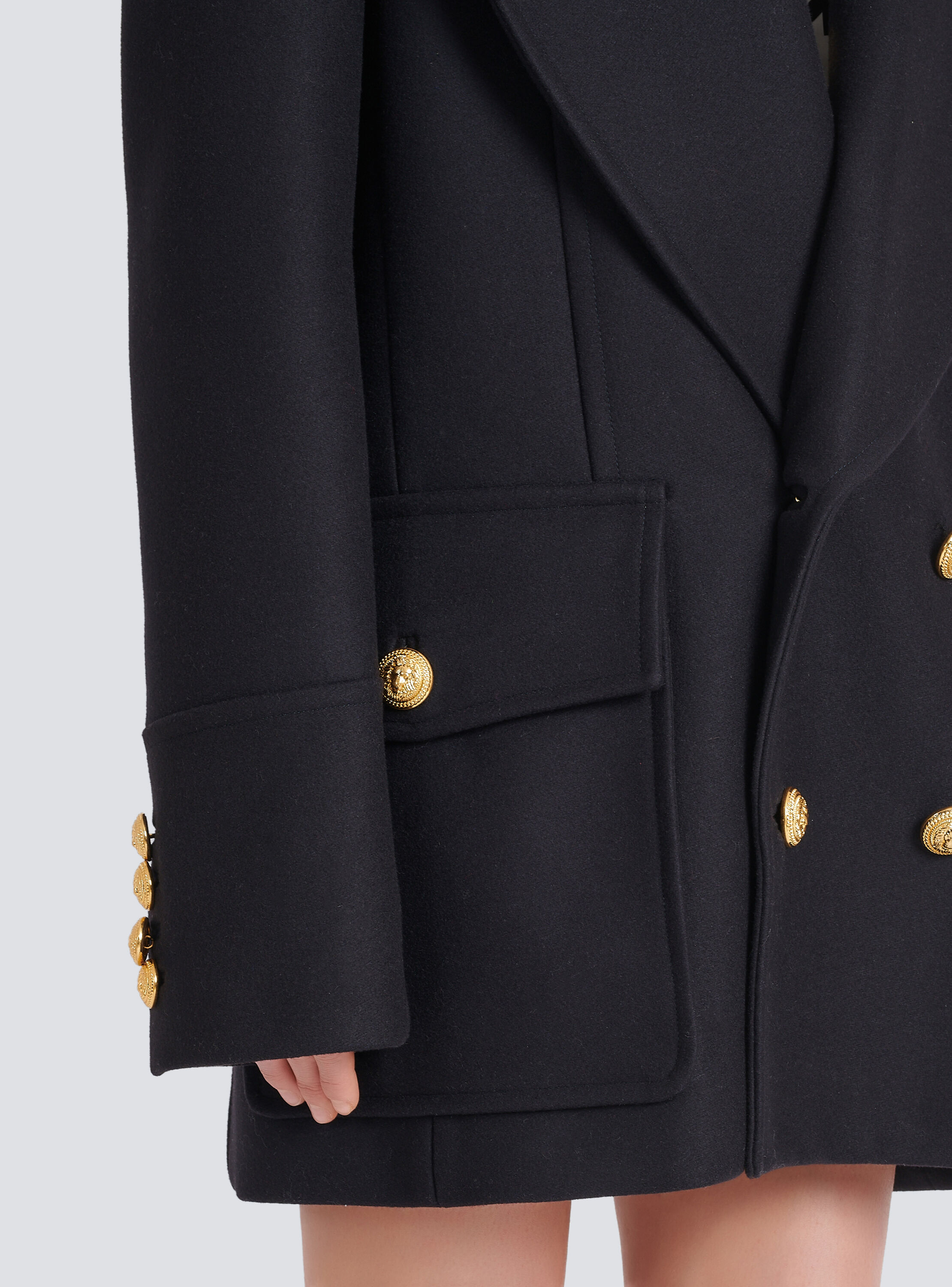 balmain wool coat