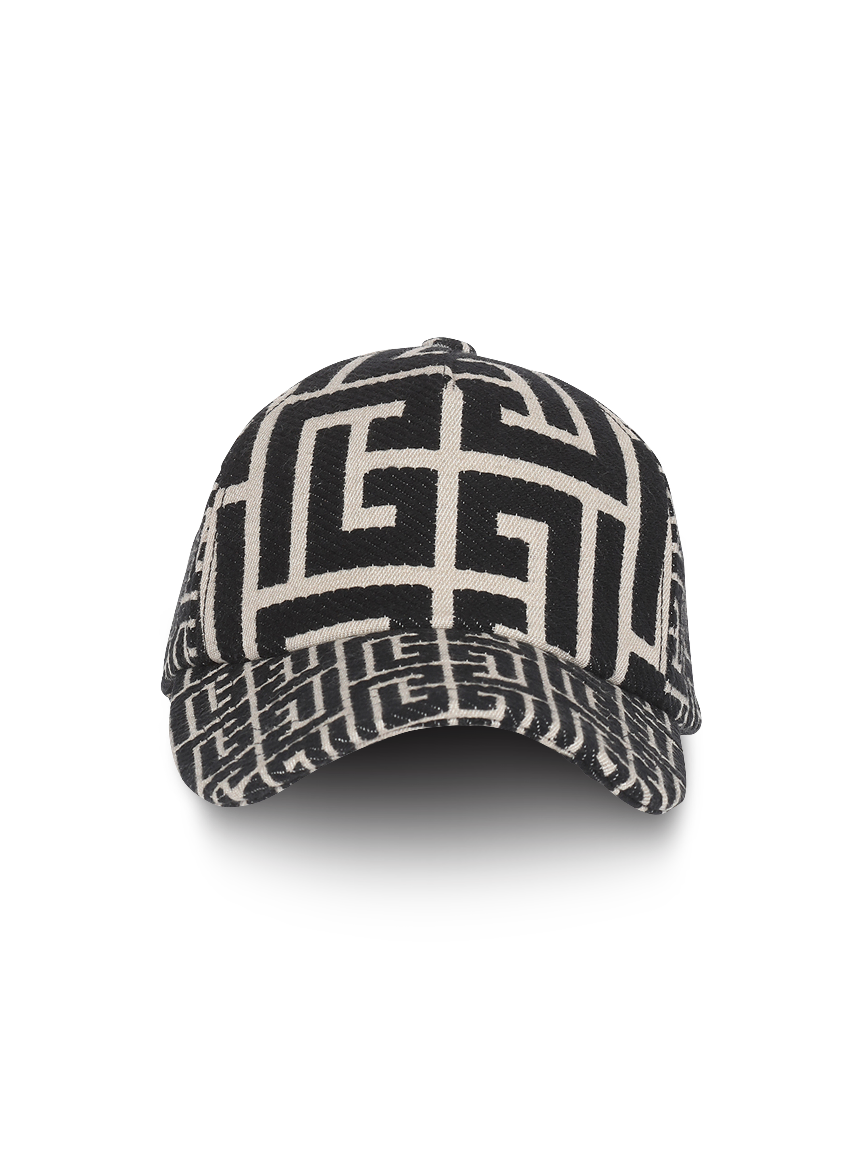 Monogrammed jacquard cap, black