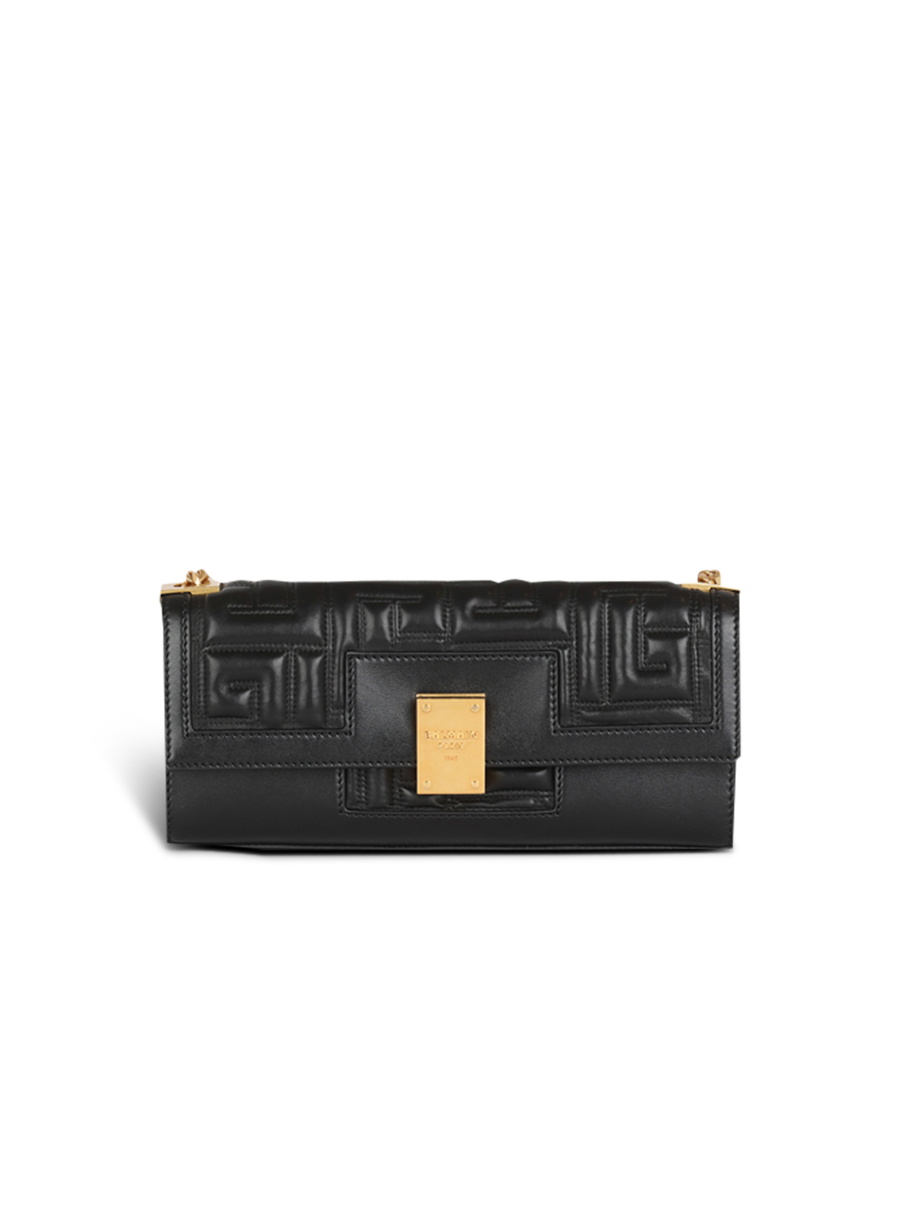 Quilted leather 1945 clutch bag, black