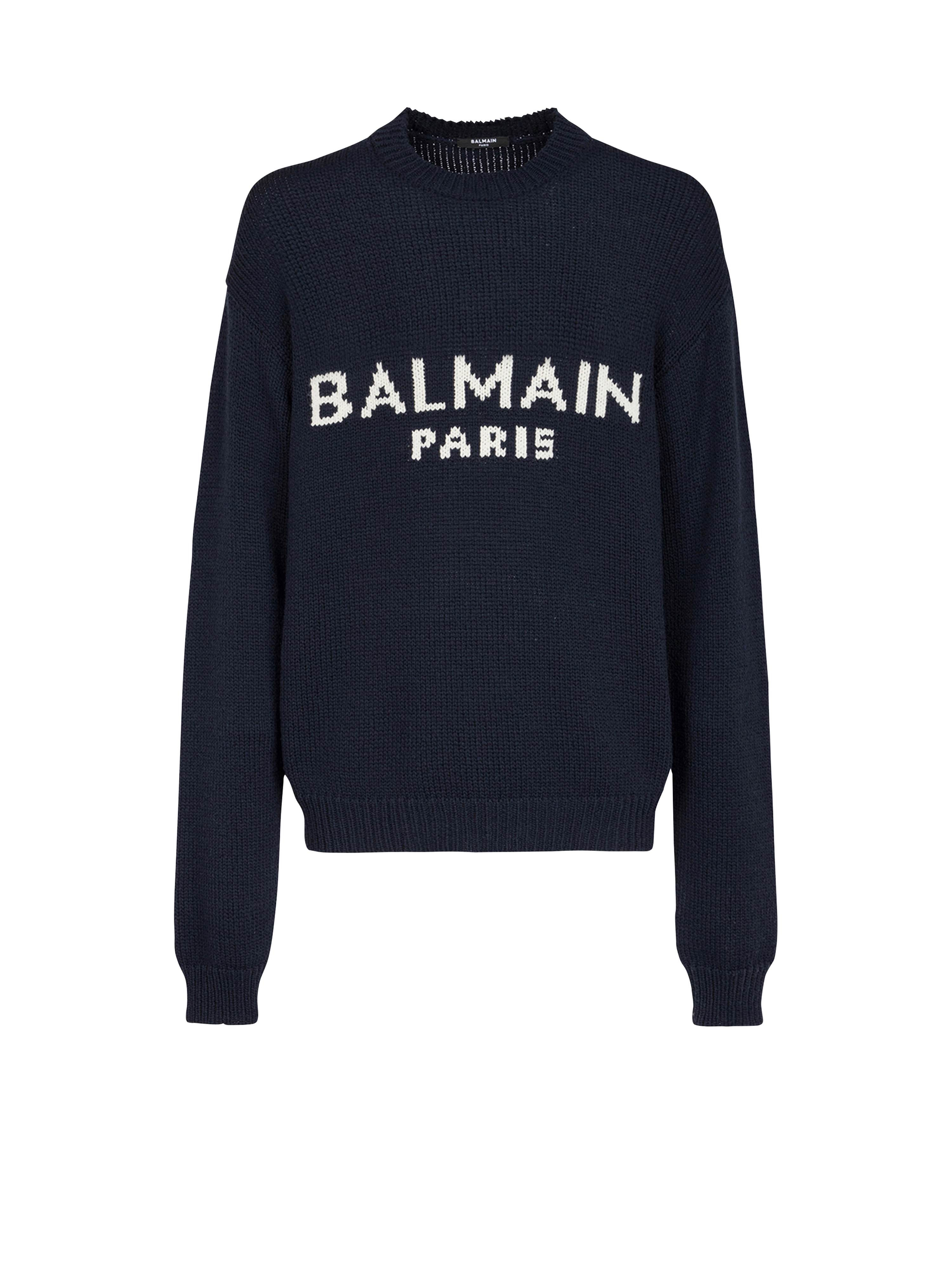 Balmain巴尔曼巴黎标志羊毛毛衣, black