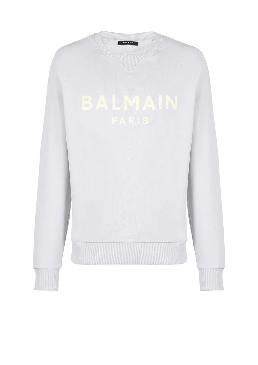 Cotton printed Balmain logo sweatshirt, blue, hi-res