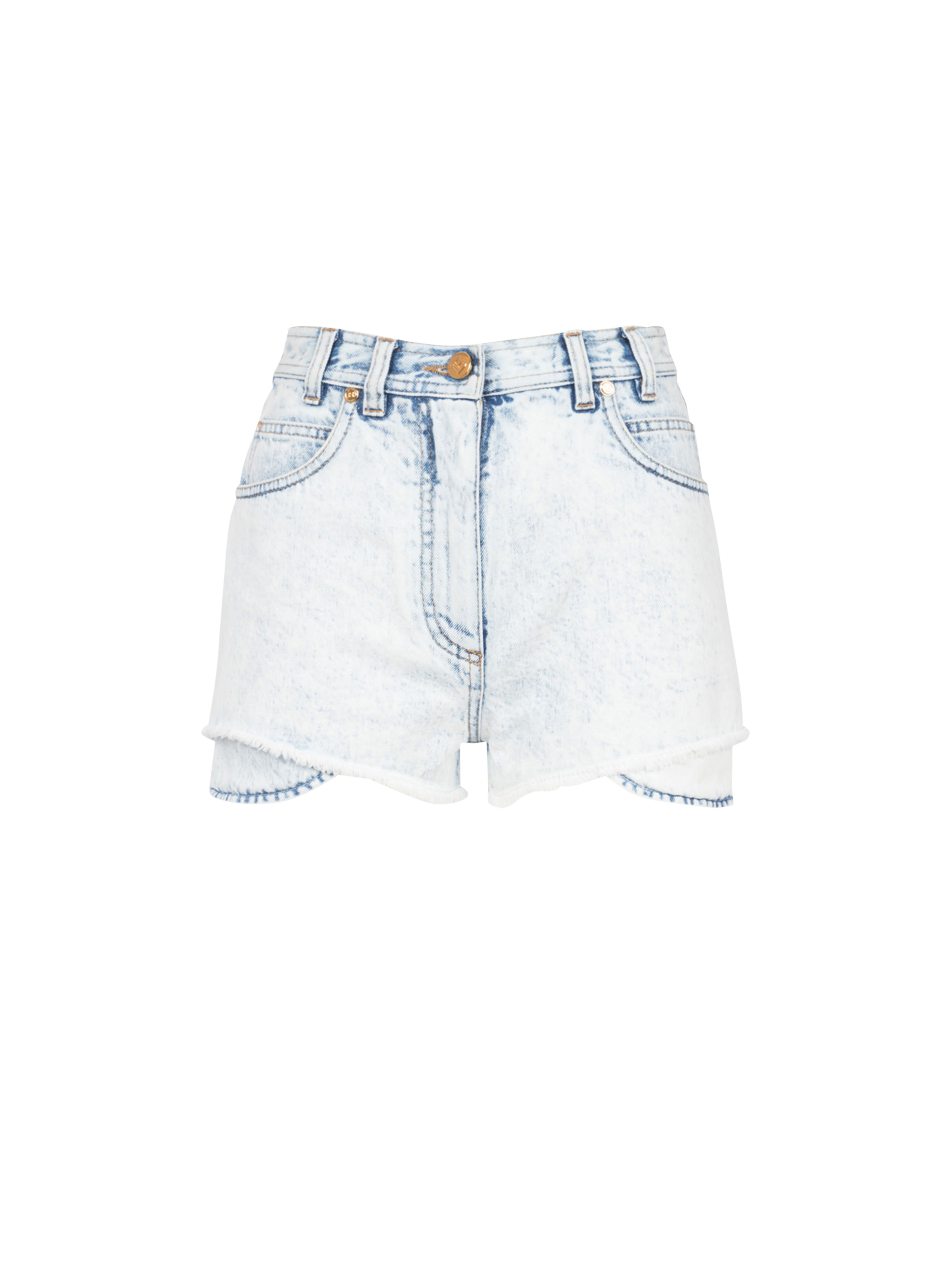 盛夏胶囊系列 - 高腰牛仔短裤, blue