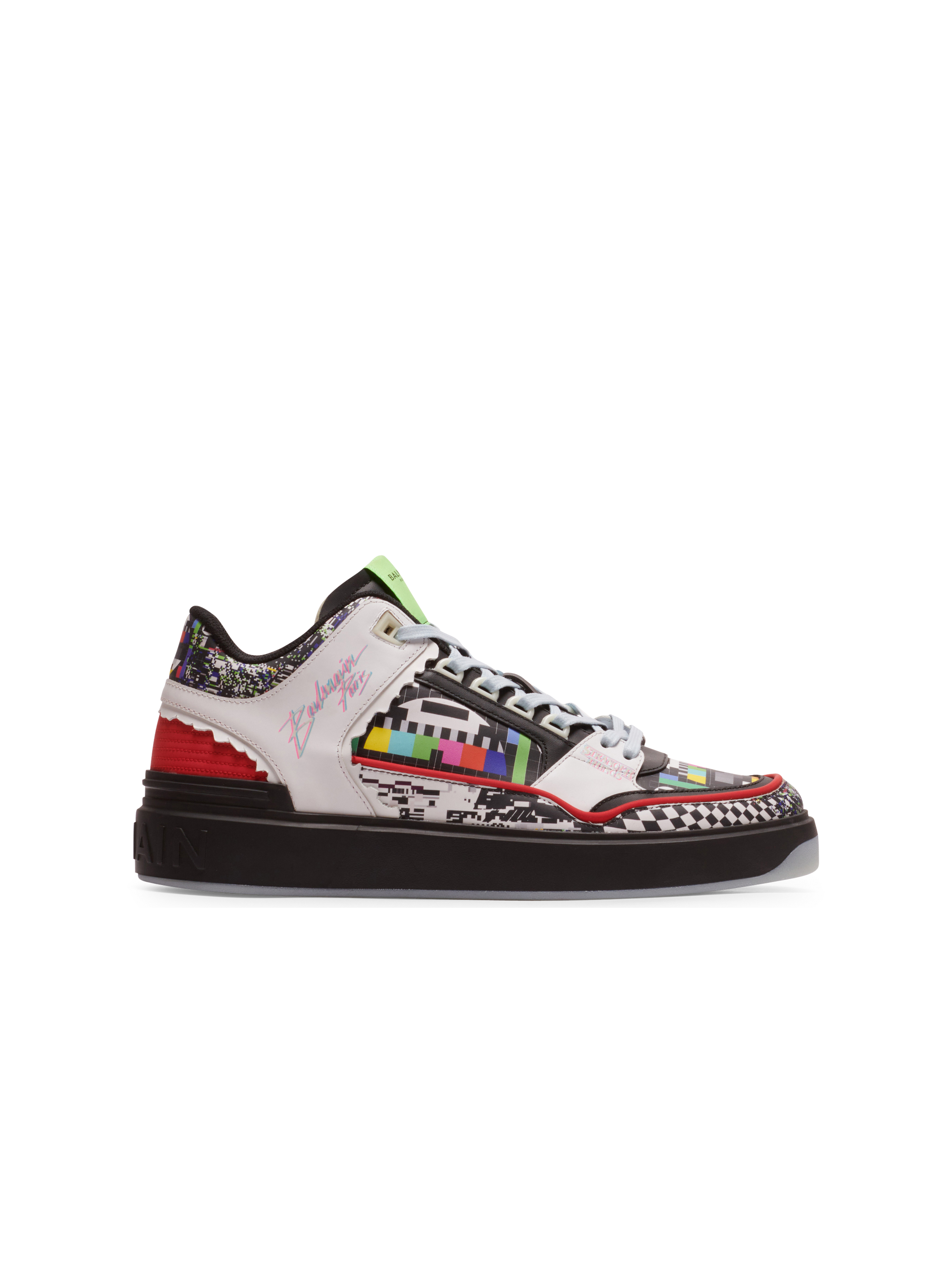 Balmain x Stranger Things - Basket B-low-top leather trainers, multicolor