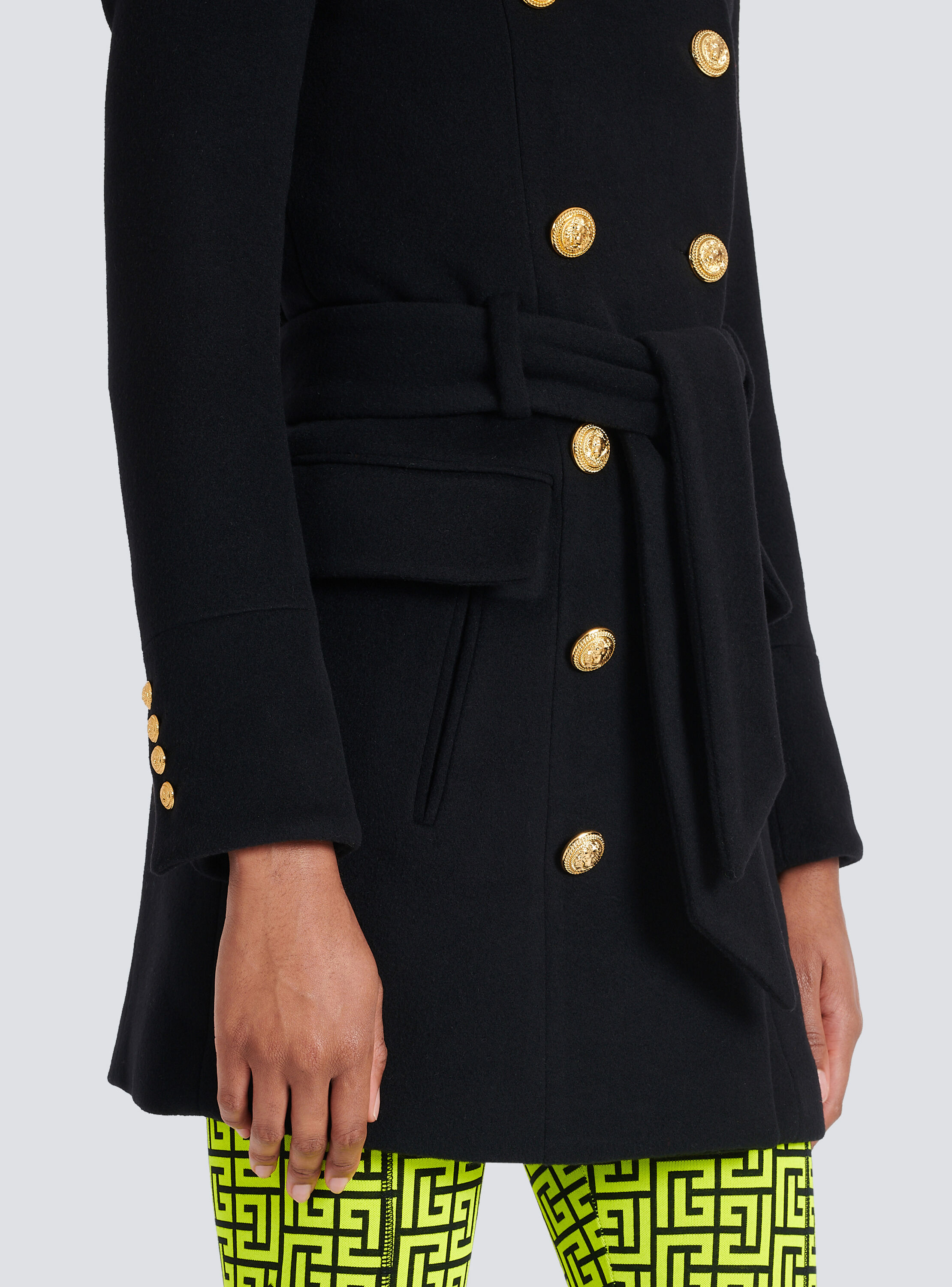 balmain wool coat
