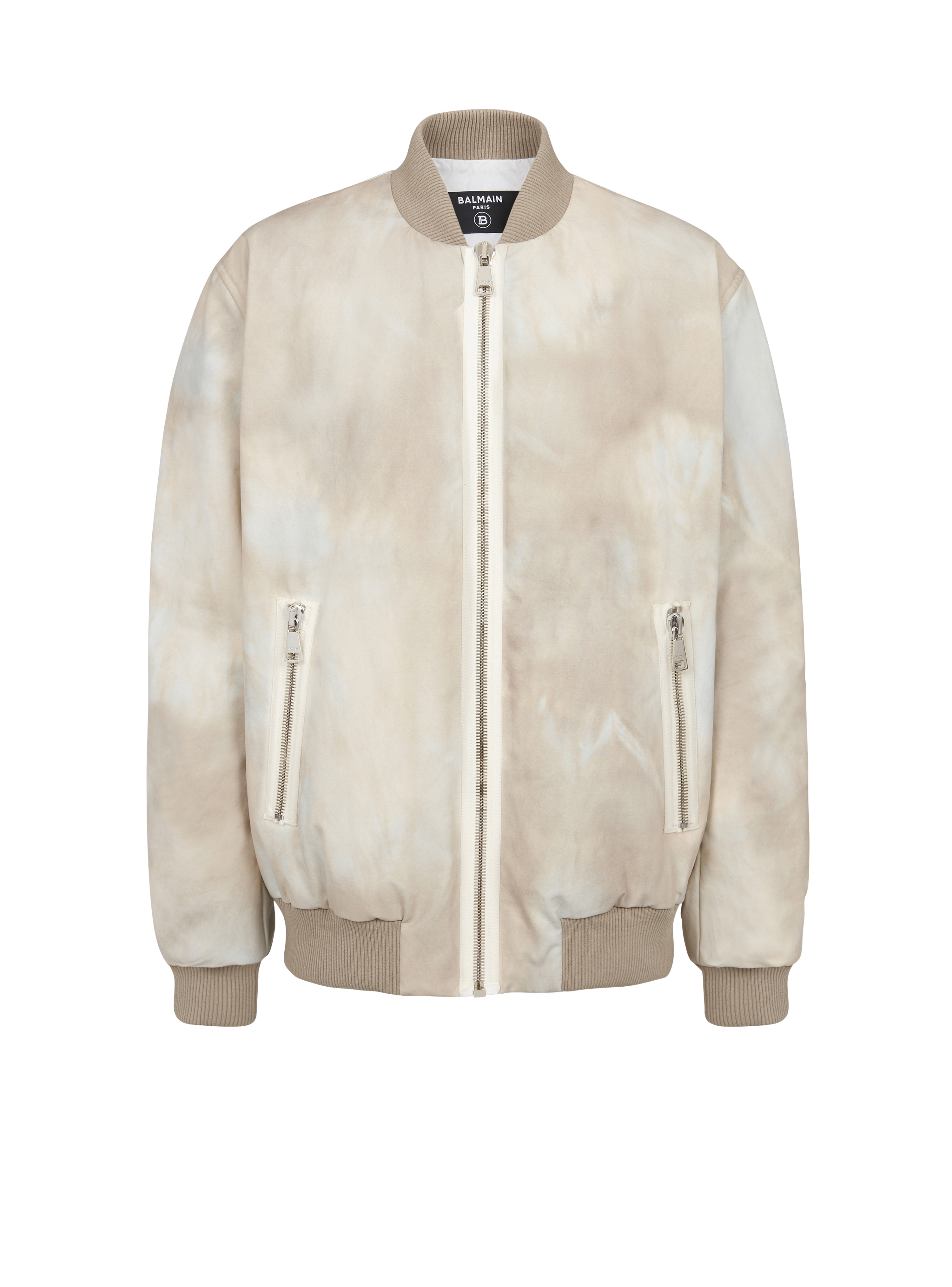 Desert print cotton bomber jacket, white