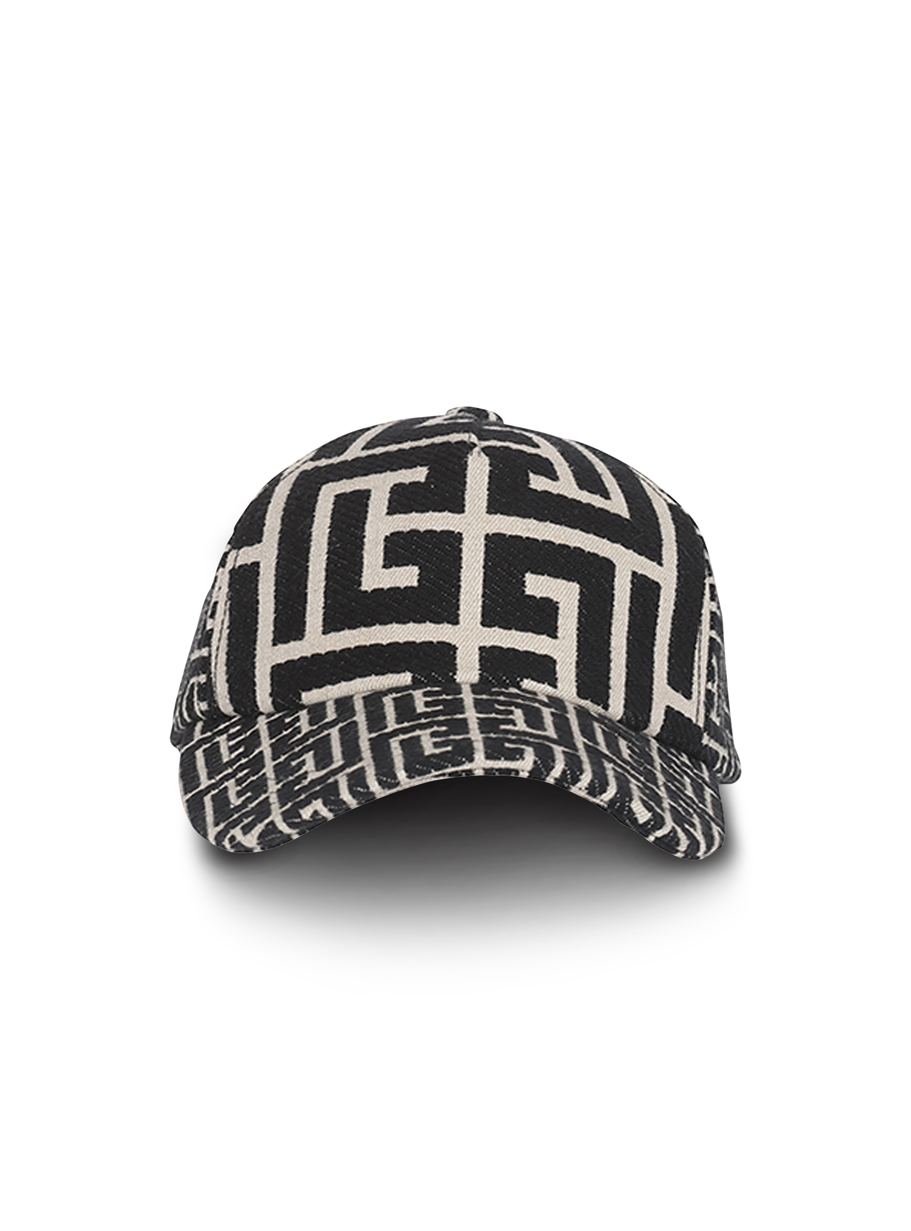 Monogrammed jacquard cap, black