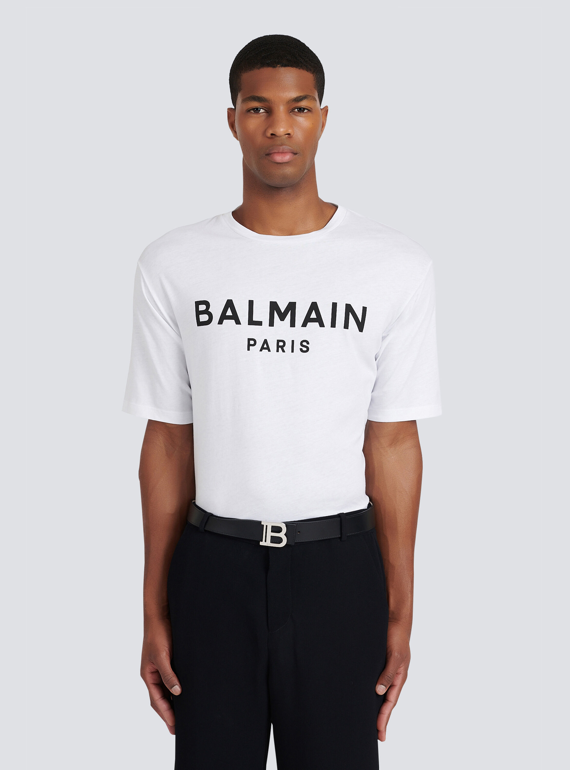 Balmain b-belt in Black for Men White Mens Belts Balmain Belts 