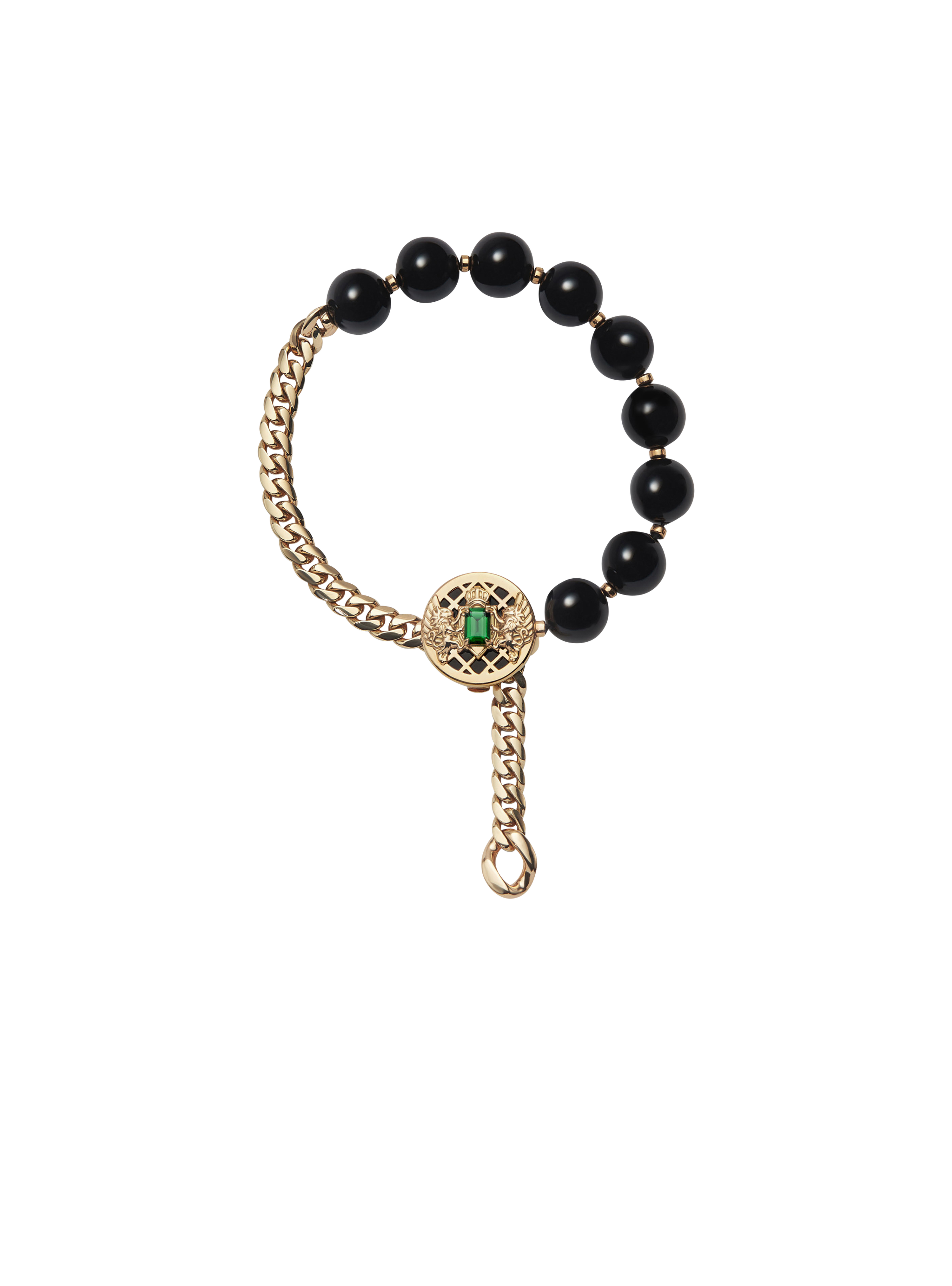 Emblem Beads Bracelet, gold
