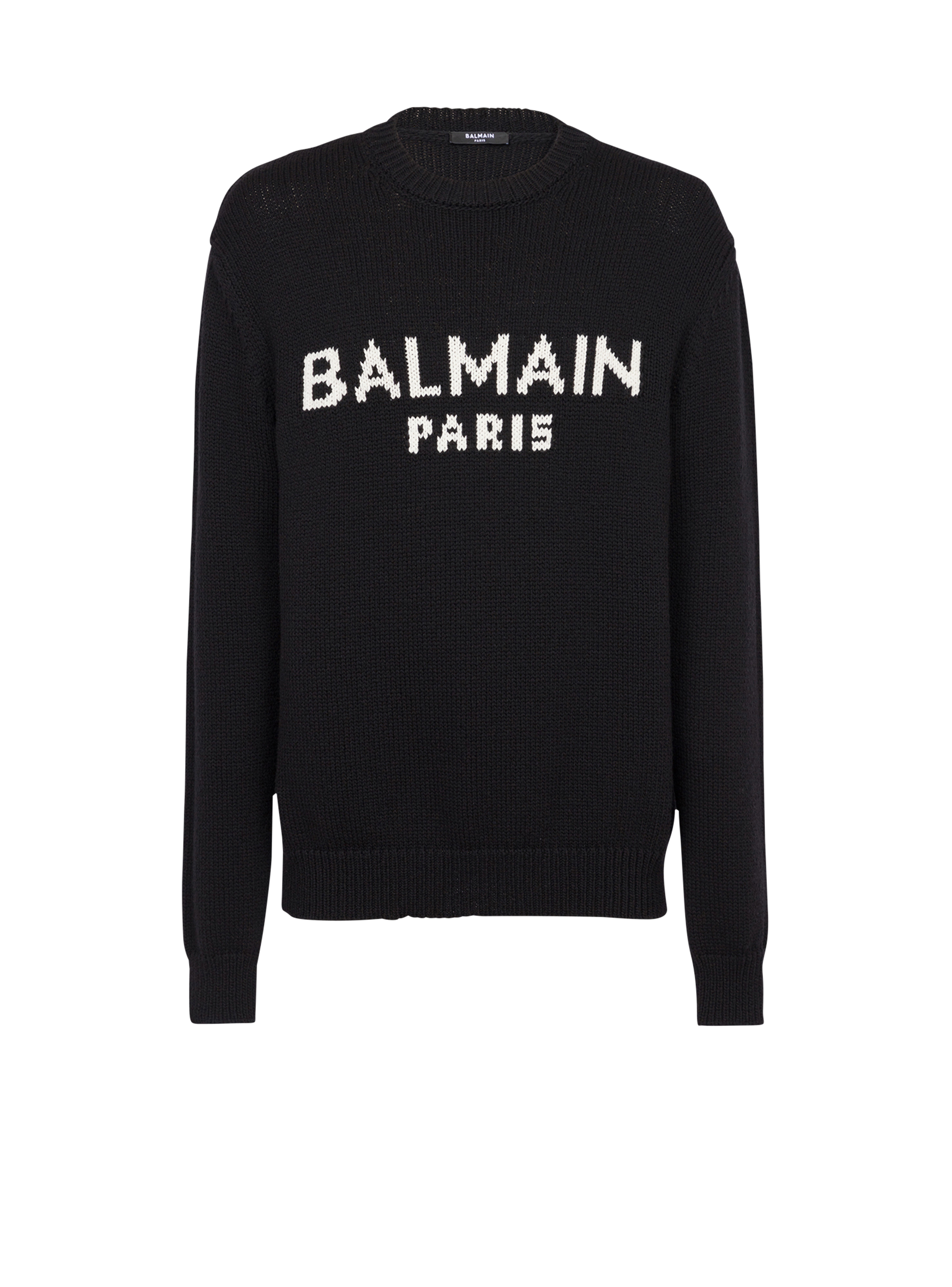 Balmain巴尔曼标志羊毛套头衫, black
