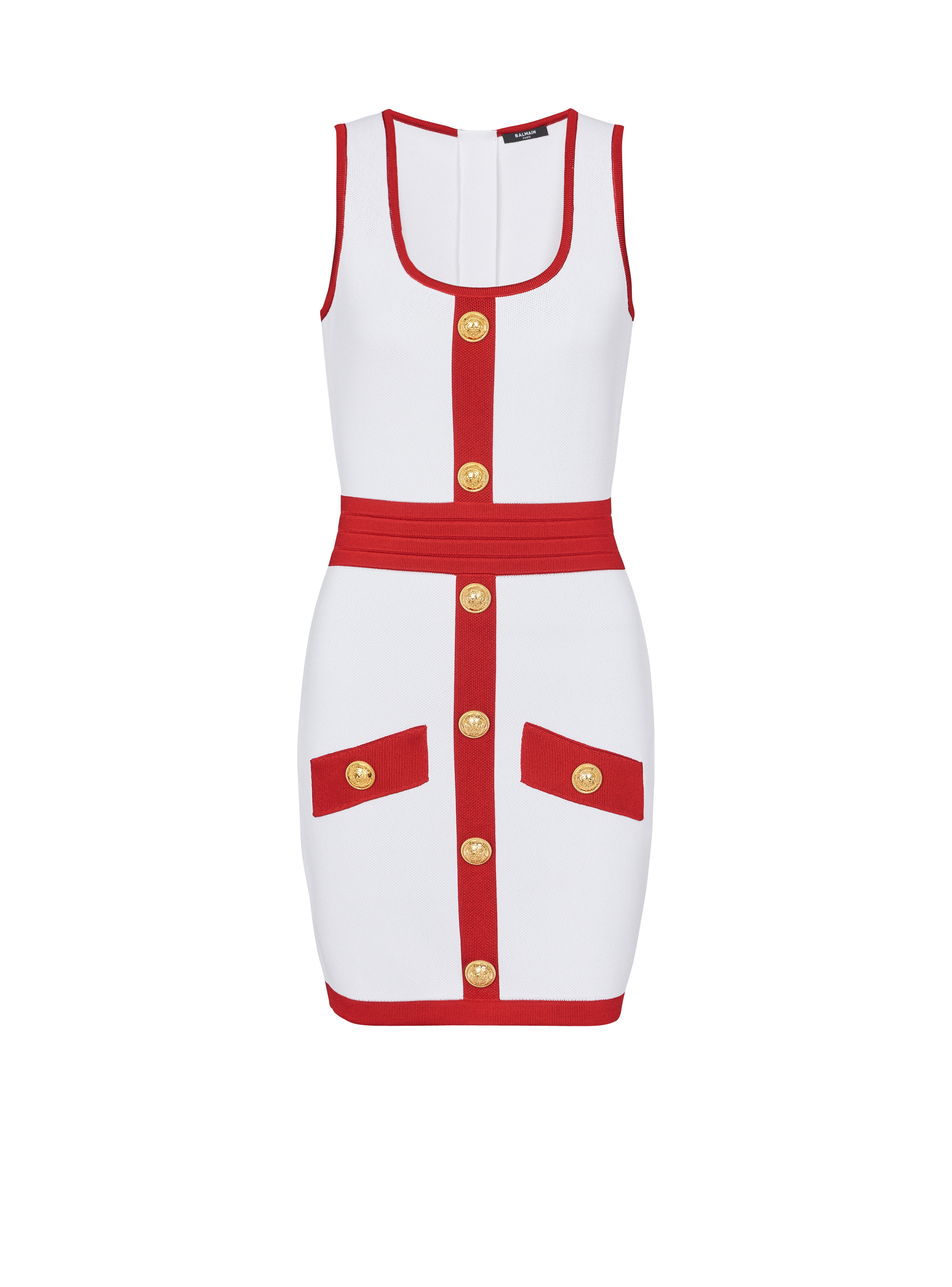 Knit dress with gold-tone buttons 