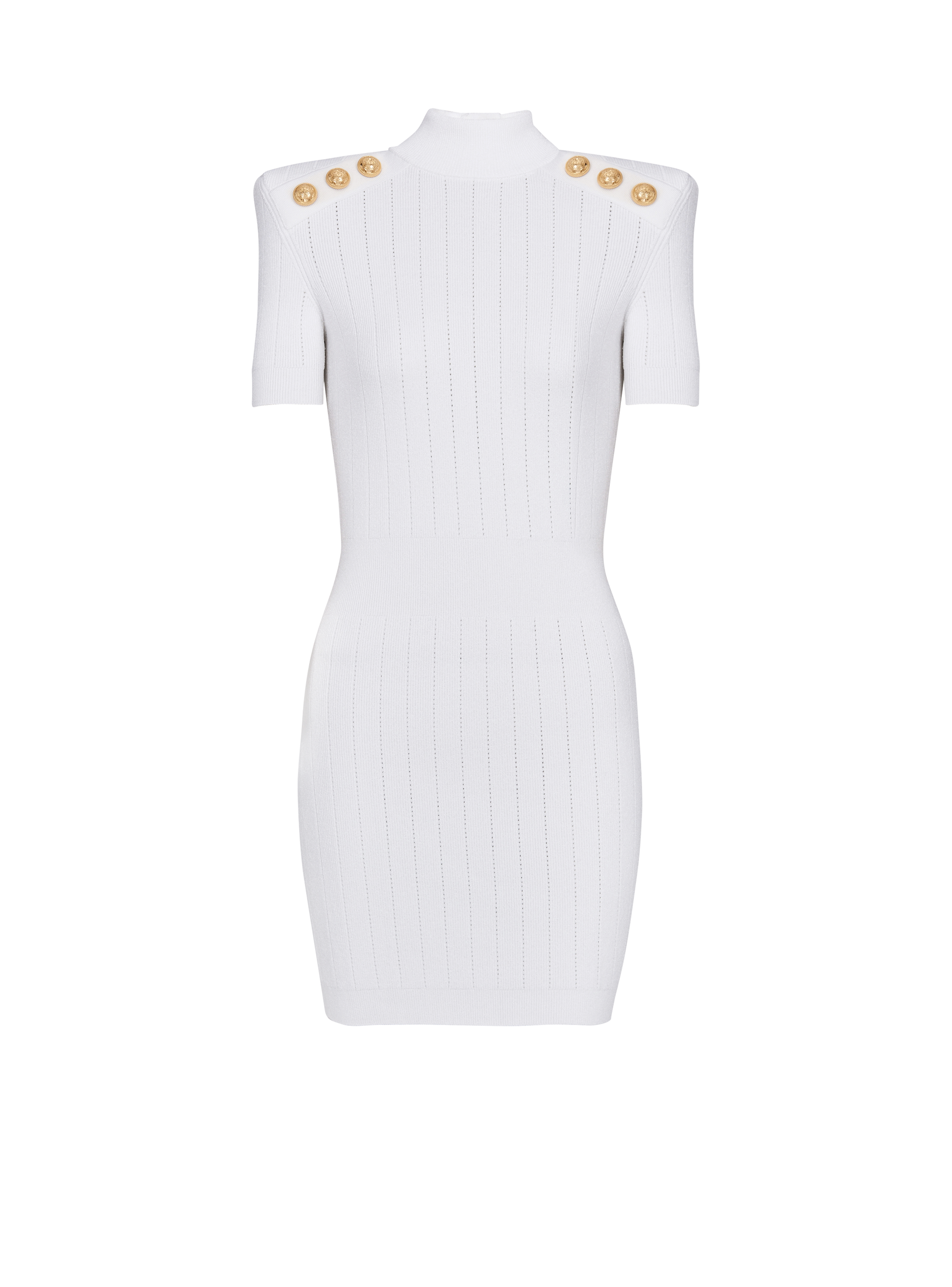 短款针织连衣裙, white
