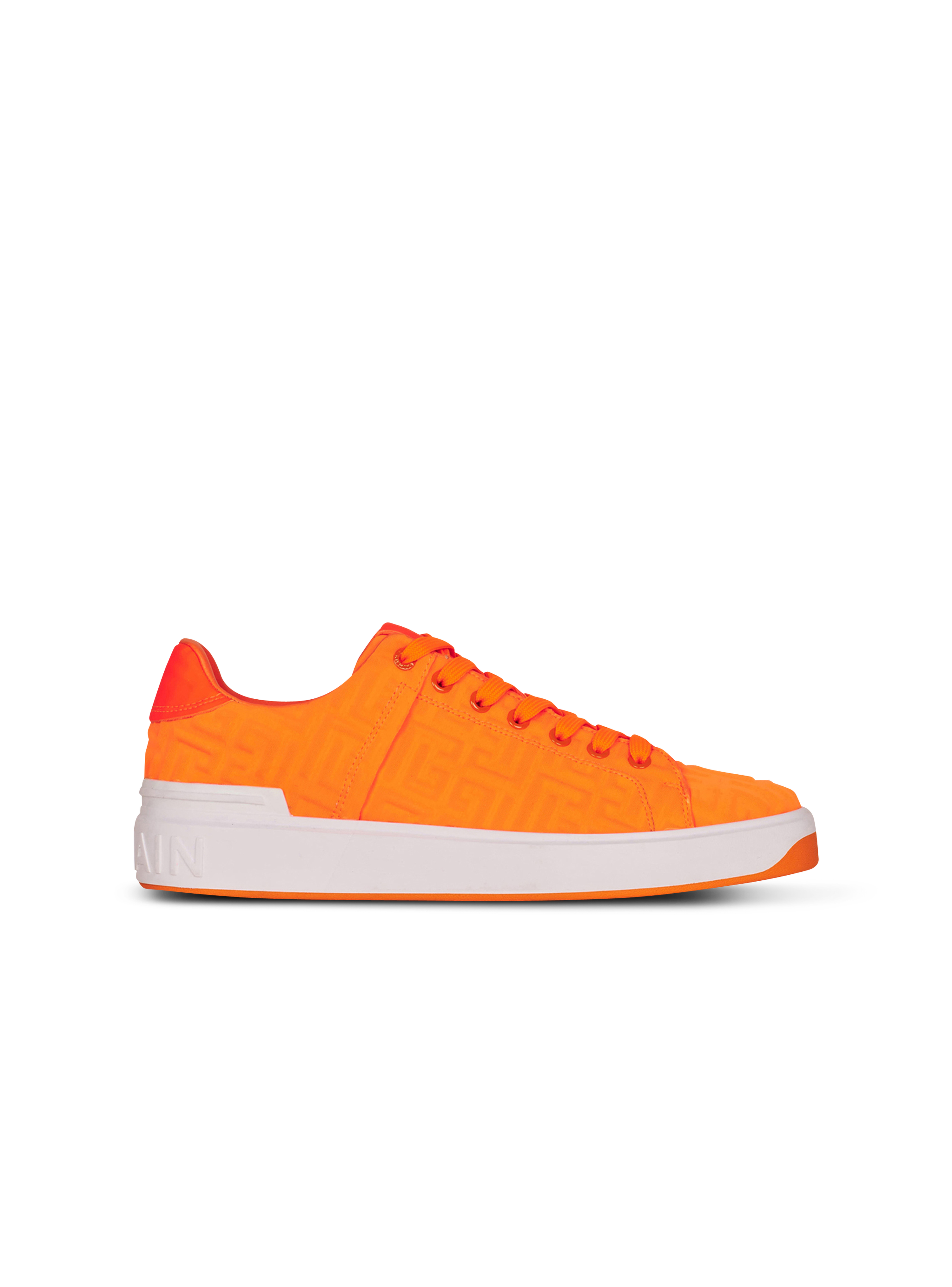 B-Court 品牌字母压纹氯丁橡胶运动鞋, orange