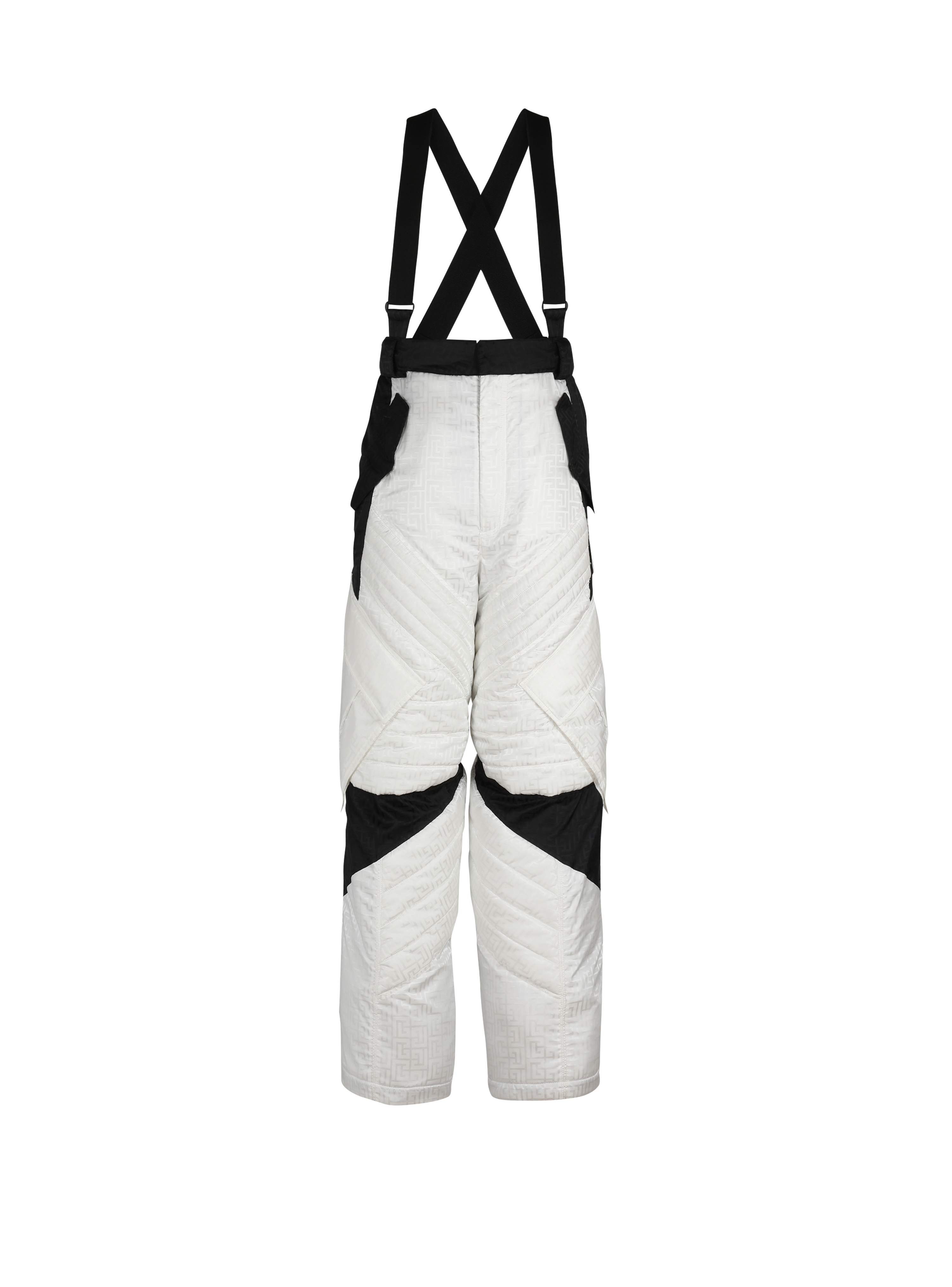 Balmain x Rossignol联名 - Balmain字母标识背带式滑雪裤, white