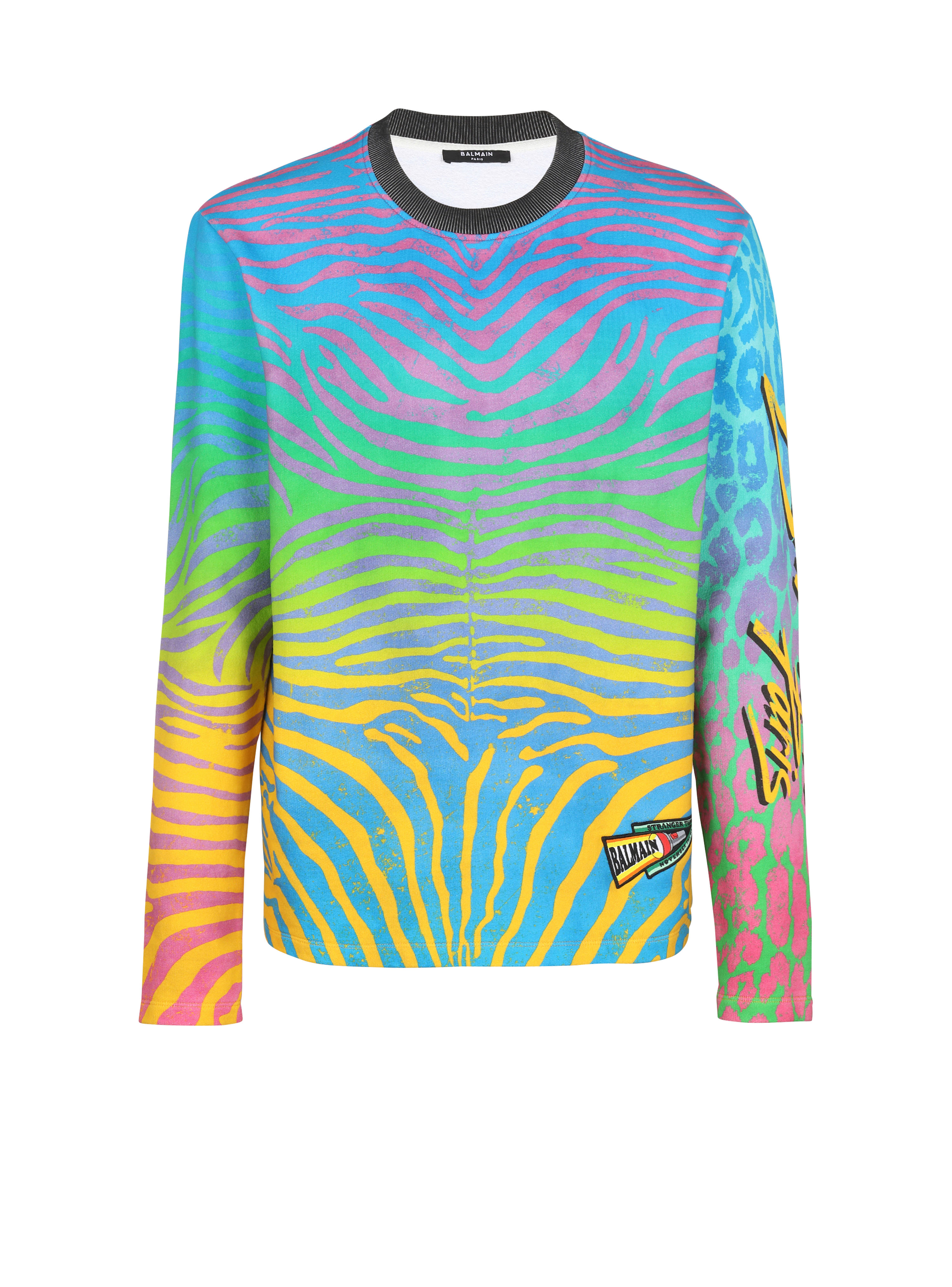 Balmain x Stranger Things - Zebra print T-shirt, multicolor