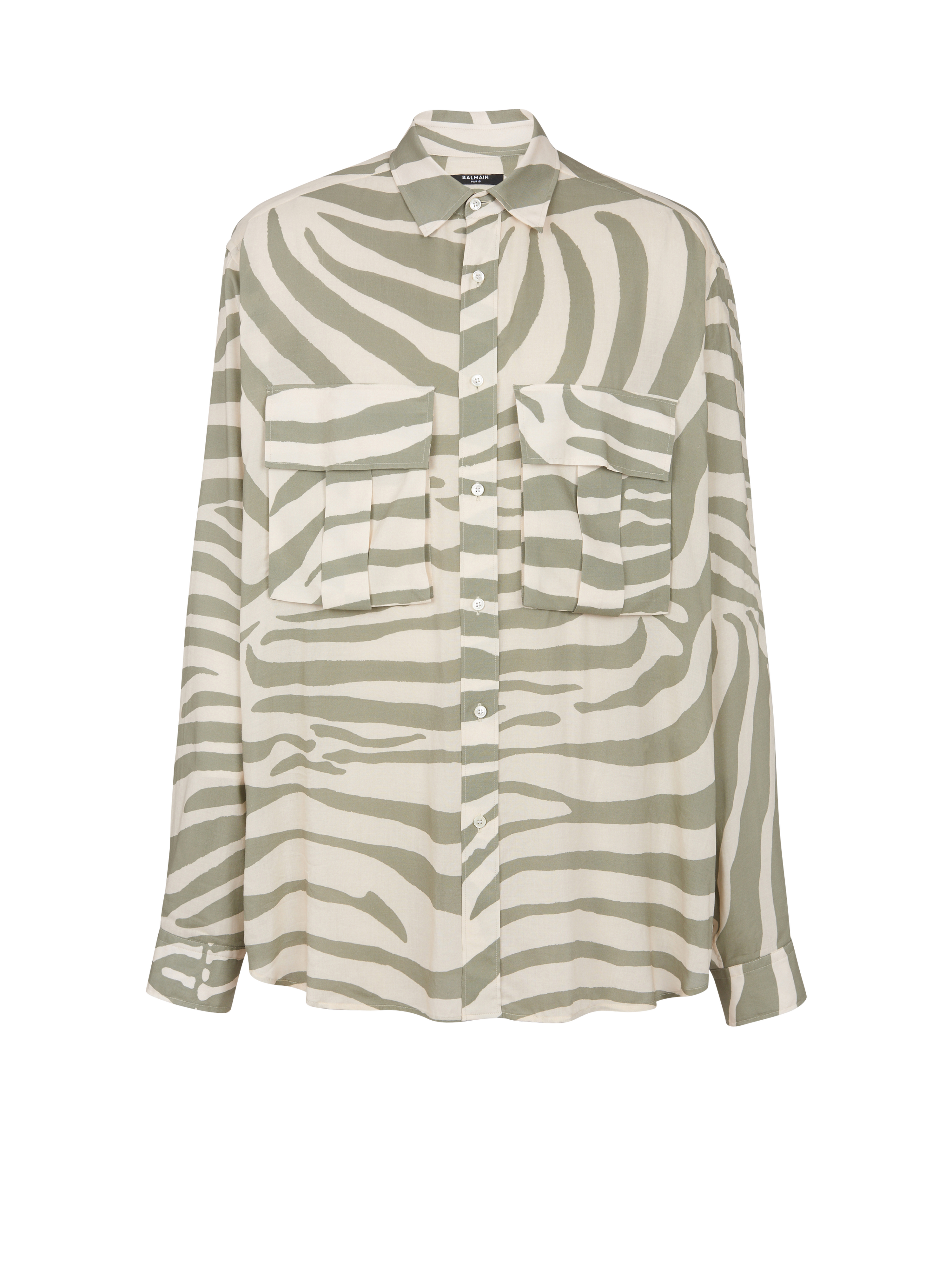 Zebra print shirt, khaki