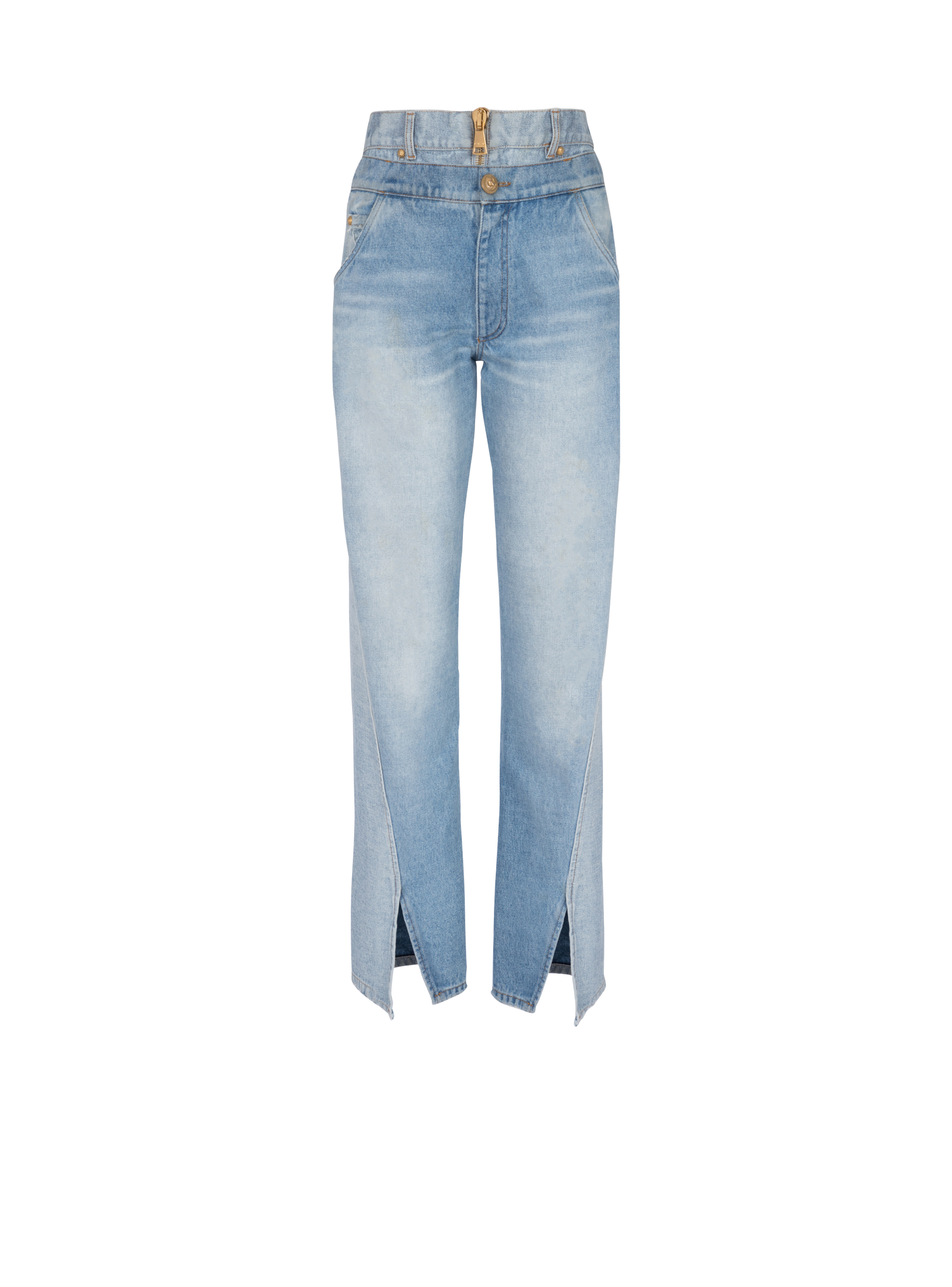 Two-in-one faded jeans, blue